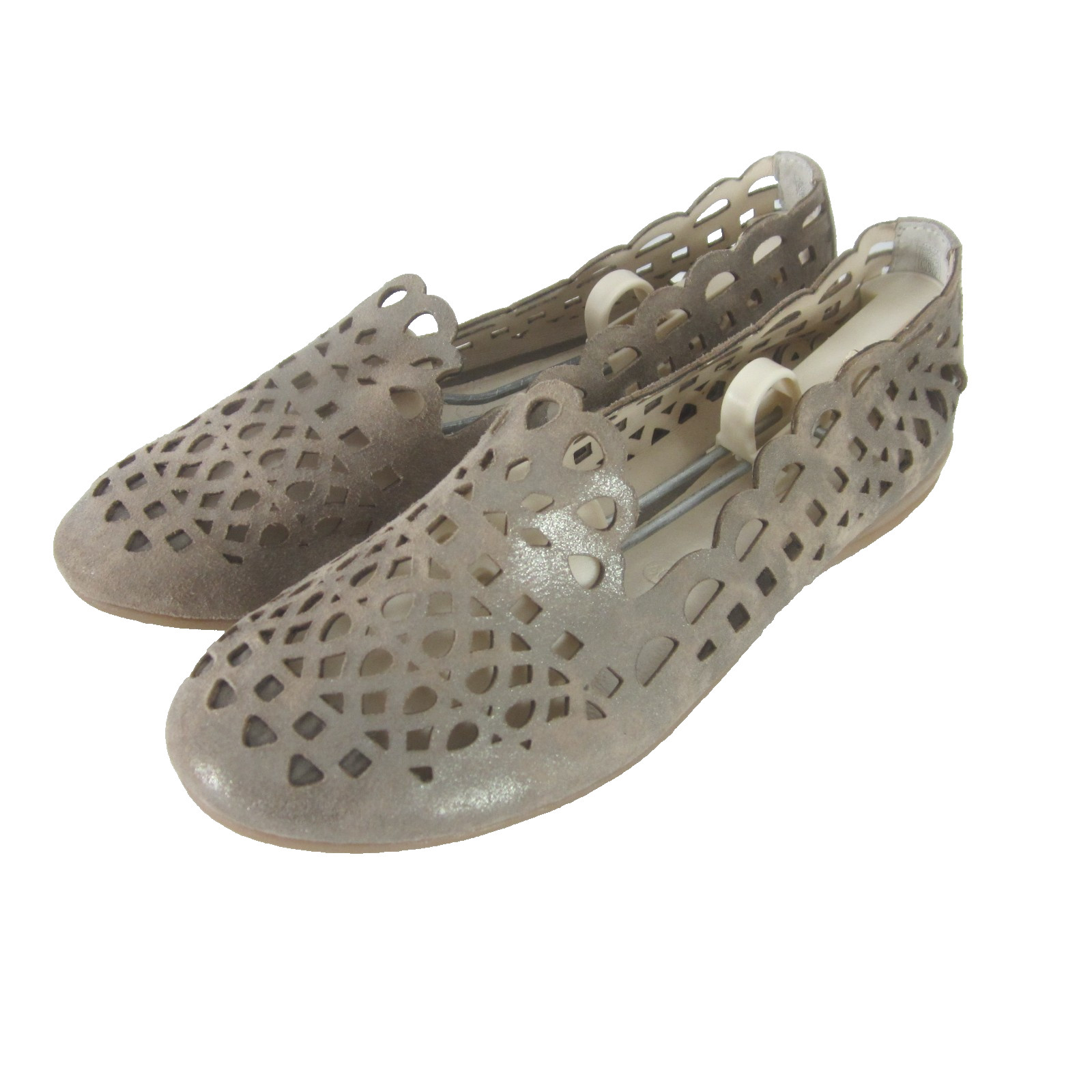 Gerry Weber Maren Womens US 8.5 US Metallic Taupe Leather Laser Cut 40