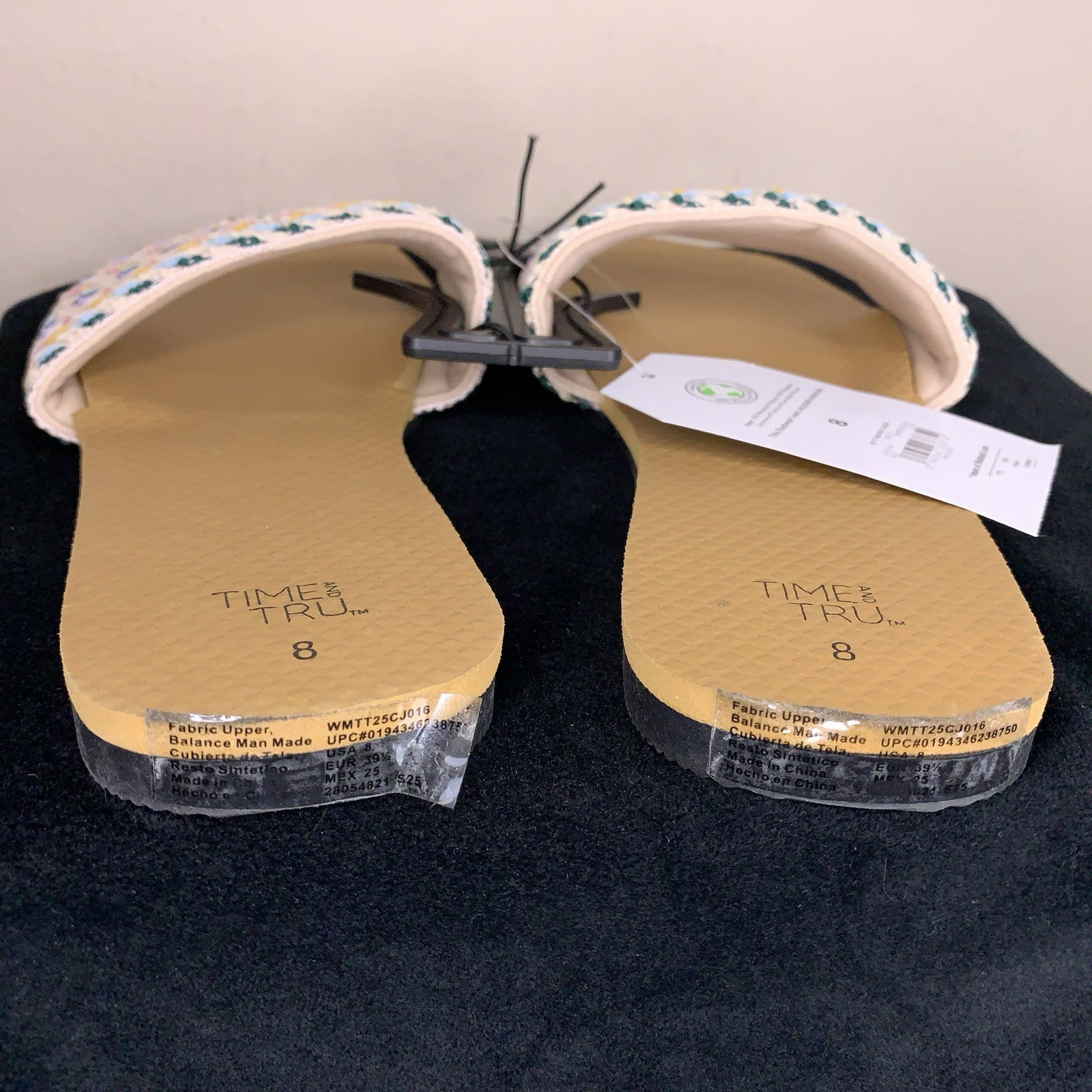 New Size 8 Slide Sandals Multicolored Tan Brown Womens Boho Bohemian Beach