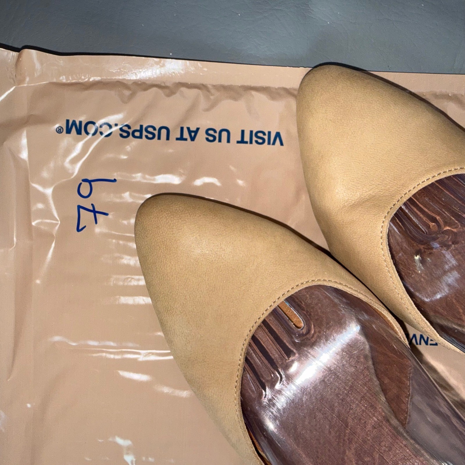 Lucky Brand Memyia Tan Leather Braided Ankle Strap Block Heel Pumps Shoes 9.5M