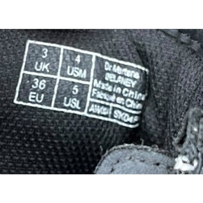 Doc Dr. Martens Delaney Leather Combat Boots Side Zip M4 W5 Black