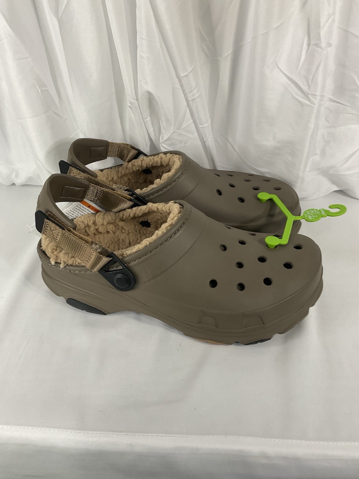 Crocs All Terarain Clogs Unisex with lining Slip On Shoes M9/W11 NWT Taupe