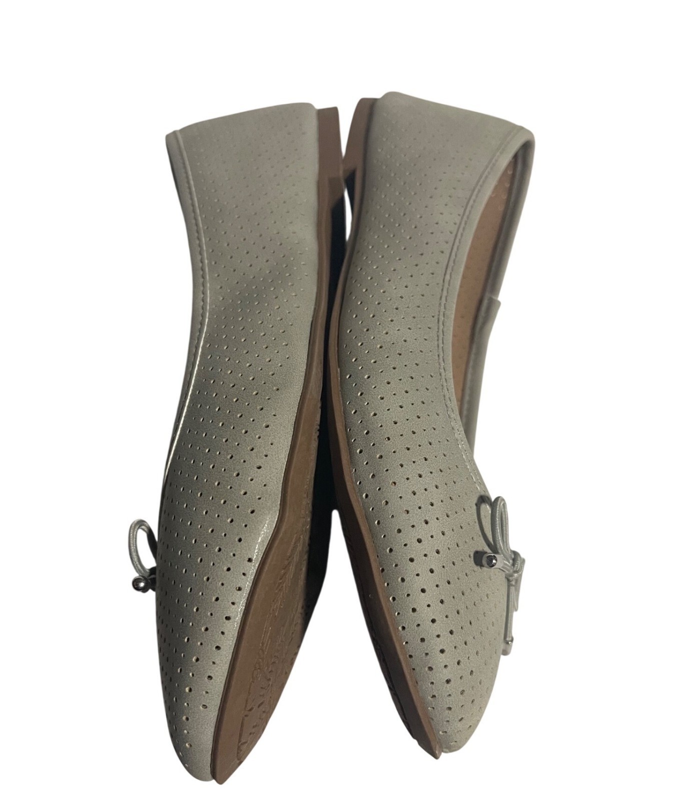 Unionbay Womens Tabitha Grey Perforated Ballet Flats Size 6.5 M Business Casual