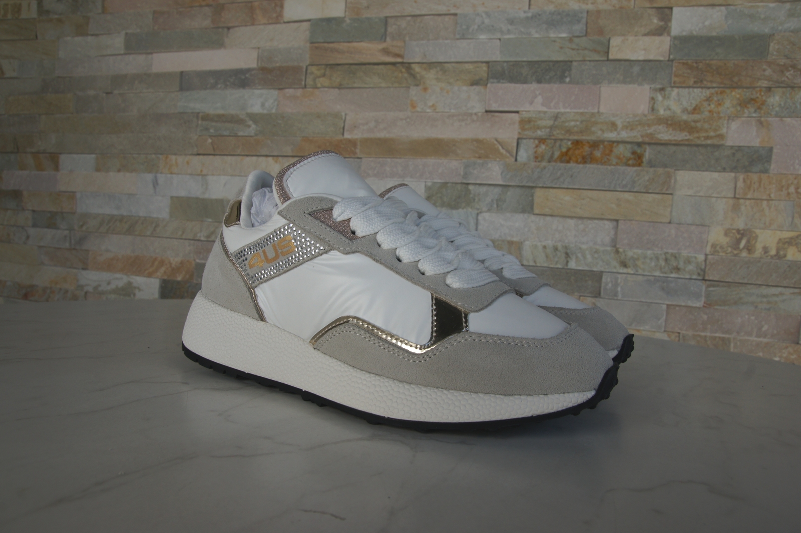 4US Cesare Paciotti Sneakers White Gold 35 36 37 38 39 40
