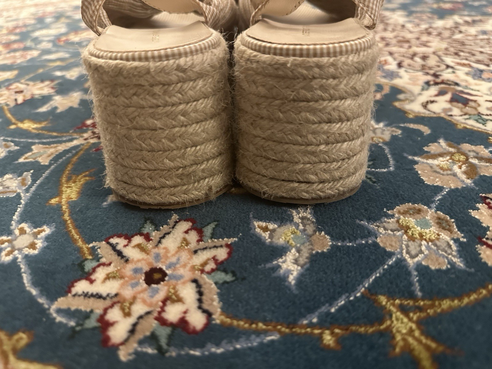 Loeffler Randall Platform Sandals Beige GinghamUS 9 UK 7 EU 40