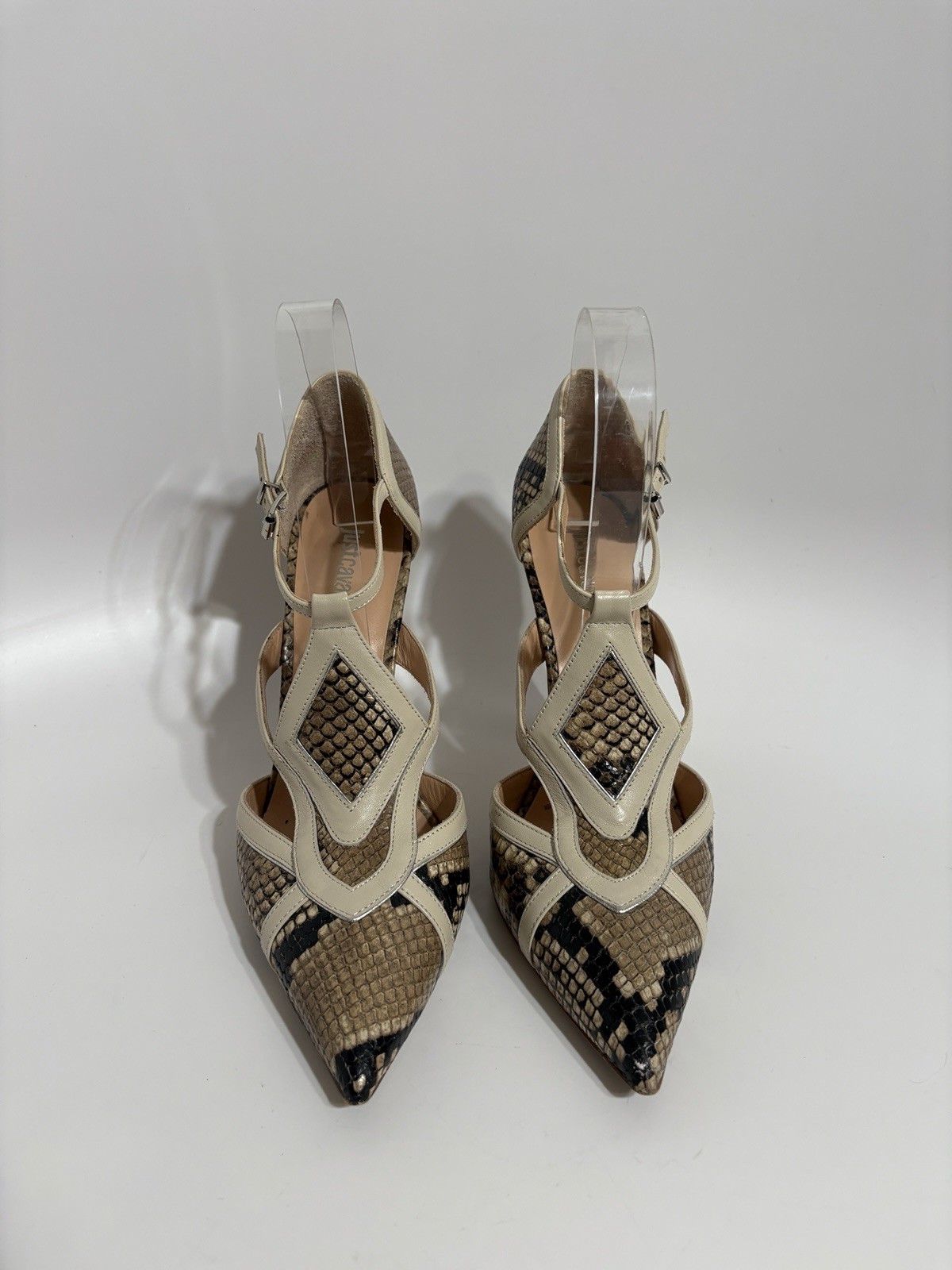Vtg Roberto Cavalli Just Cavalli Snakeskin Heels 39