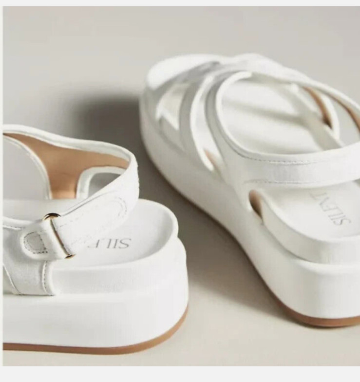 Anthropologie Silent D Pure Platform Sandals White SZ EU 36/US 5.5 New with Box