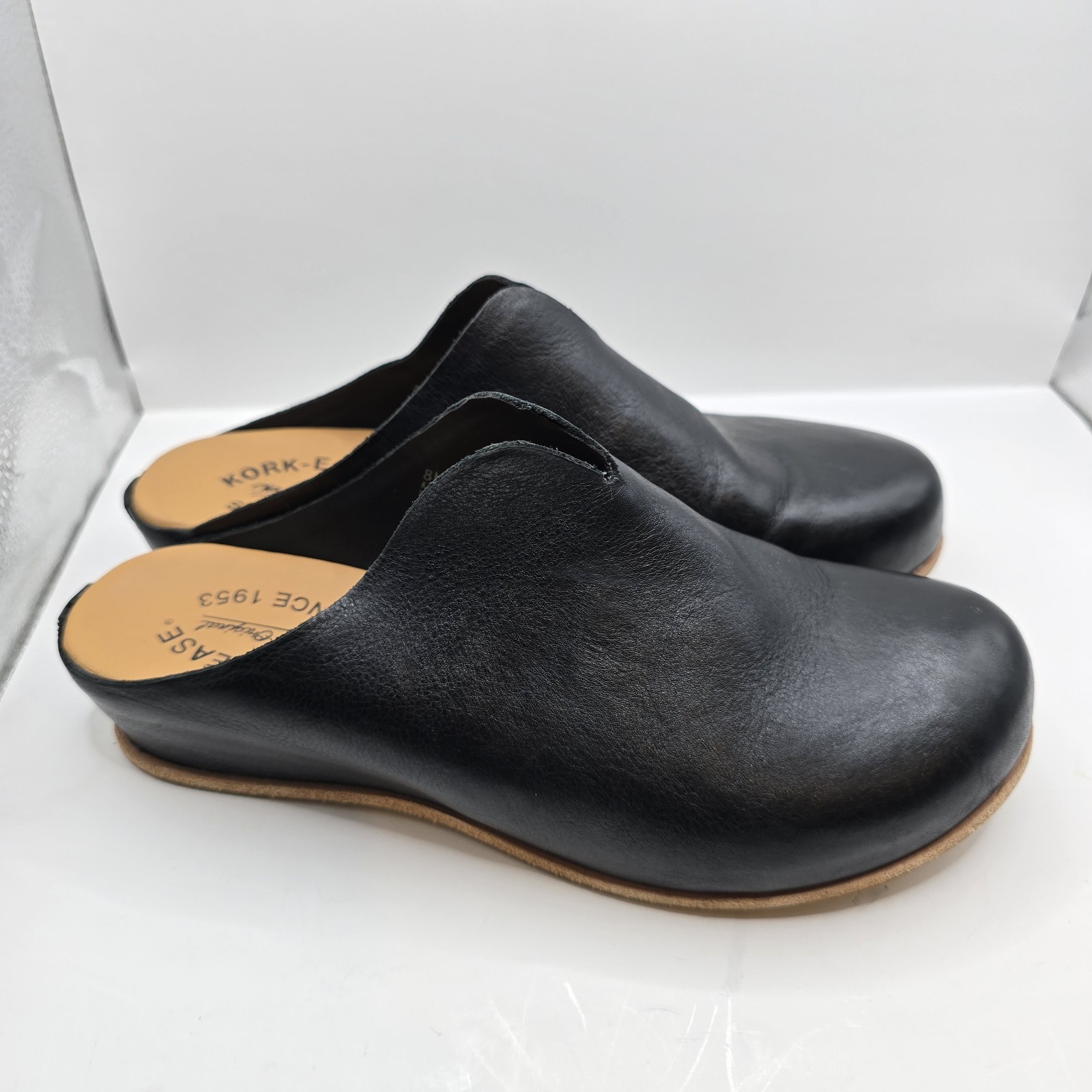 Kork-Ease Womens Para Black Leather Slip-On Casual Clog Shoes Size 8 M $185 EUC