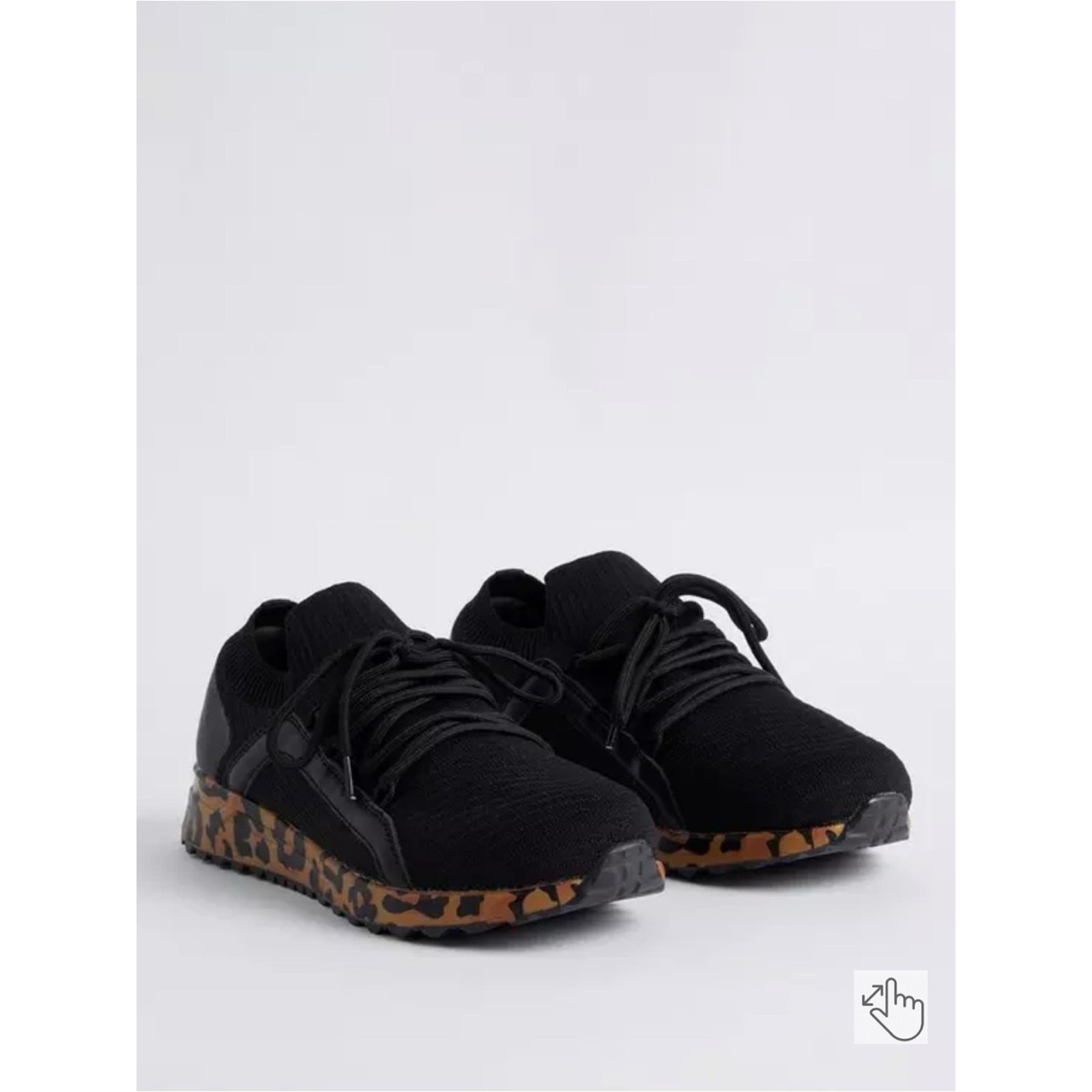 Torrid Active Sneaker Stretch Knit Black Leopard Sole 9WW NWT