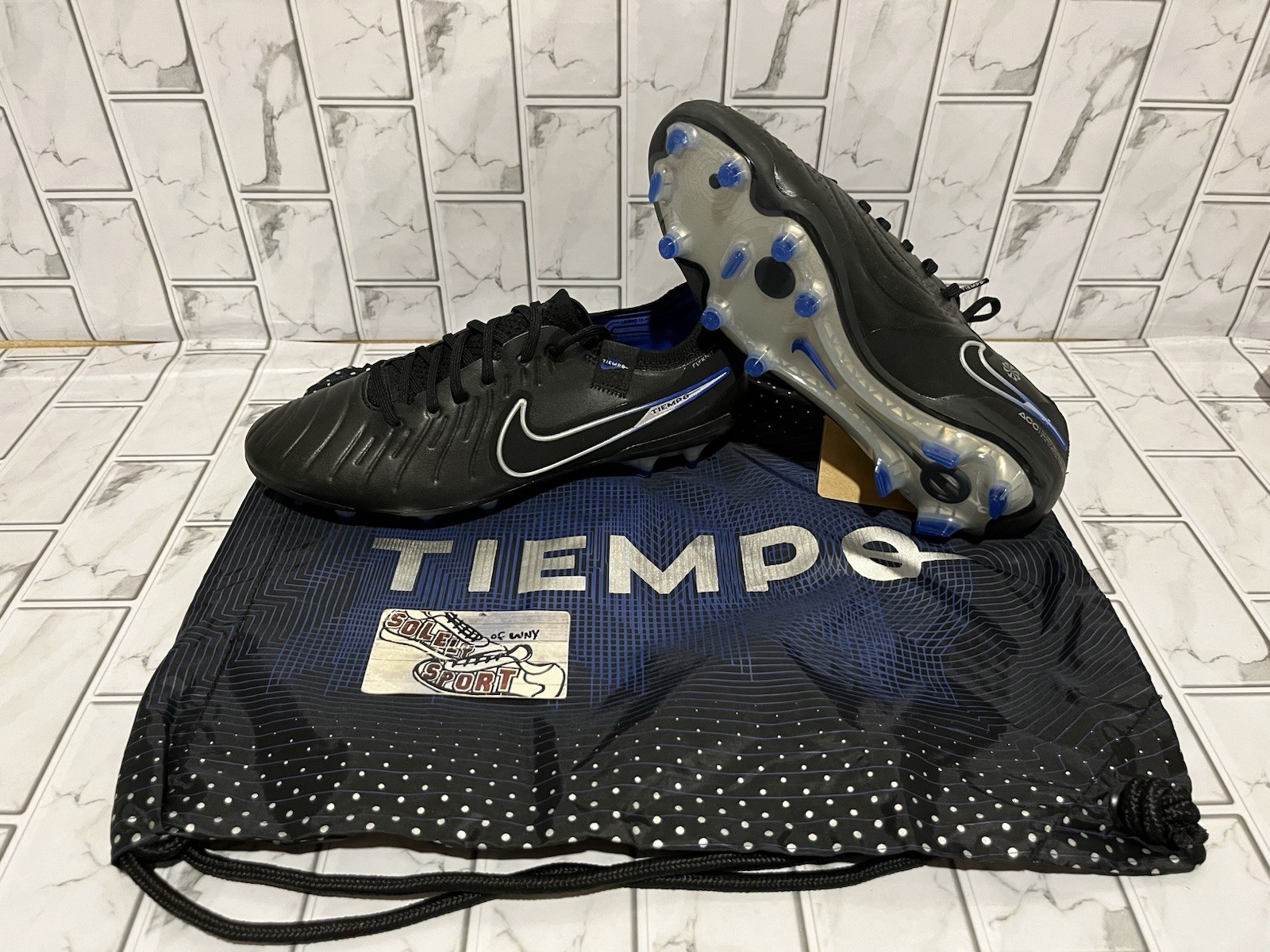 New Nike Tiempo Legend 10 Elite FG ACC Soccer Cleats Black Royal Blue Womens 8