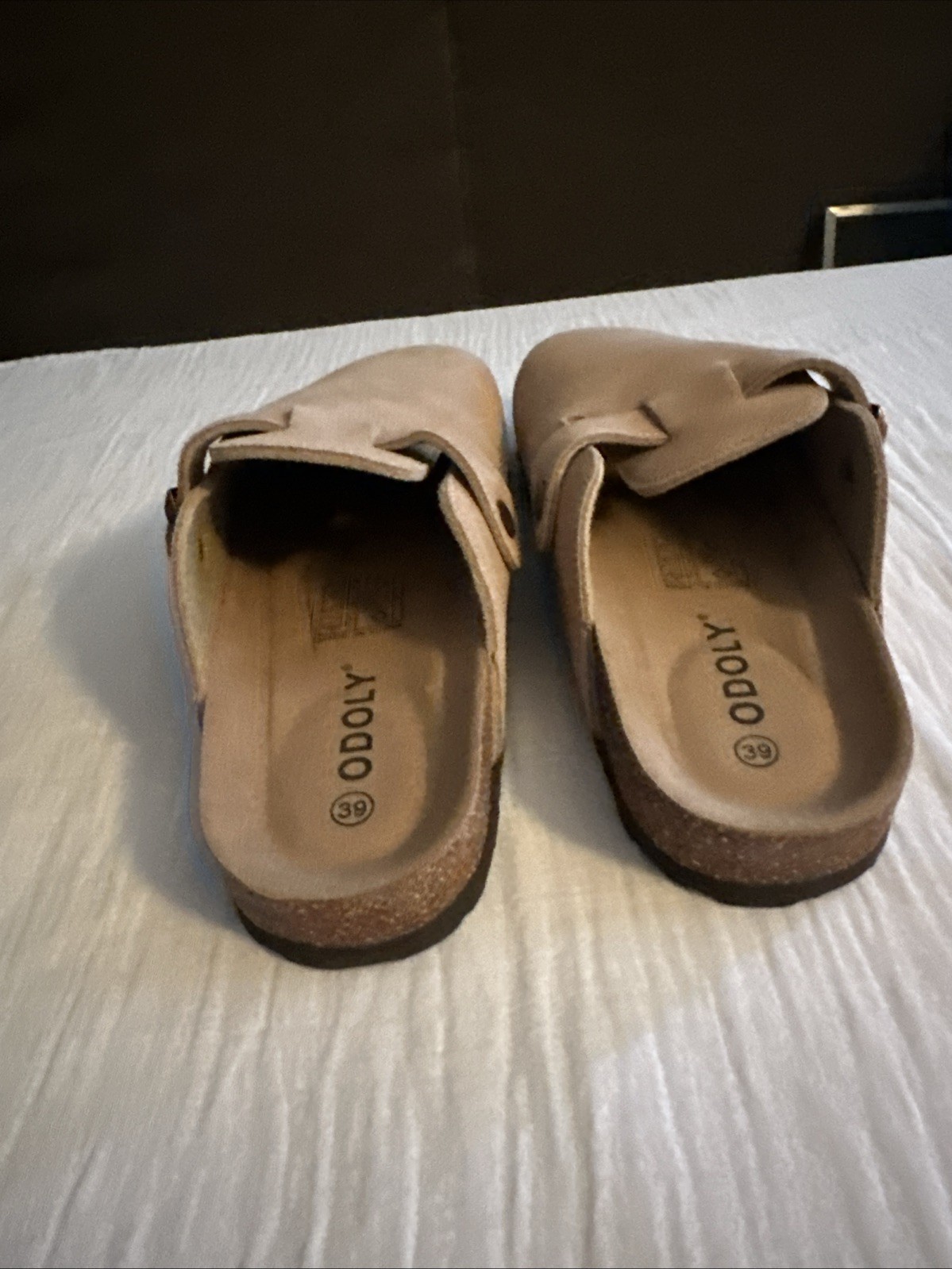 ODOLY Unisex Cork Footbed Slide Sandal Sz 38 With Arch Support