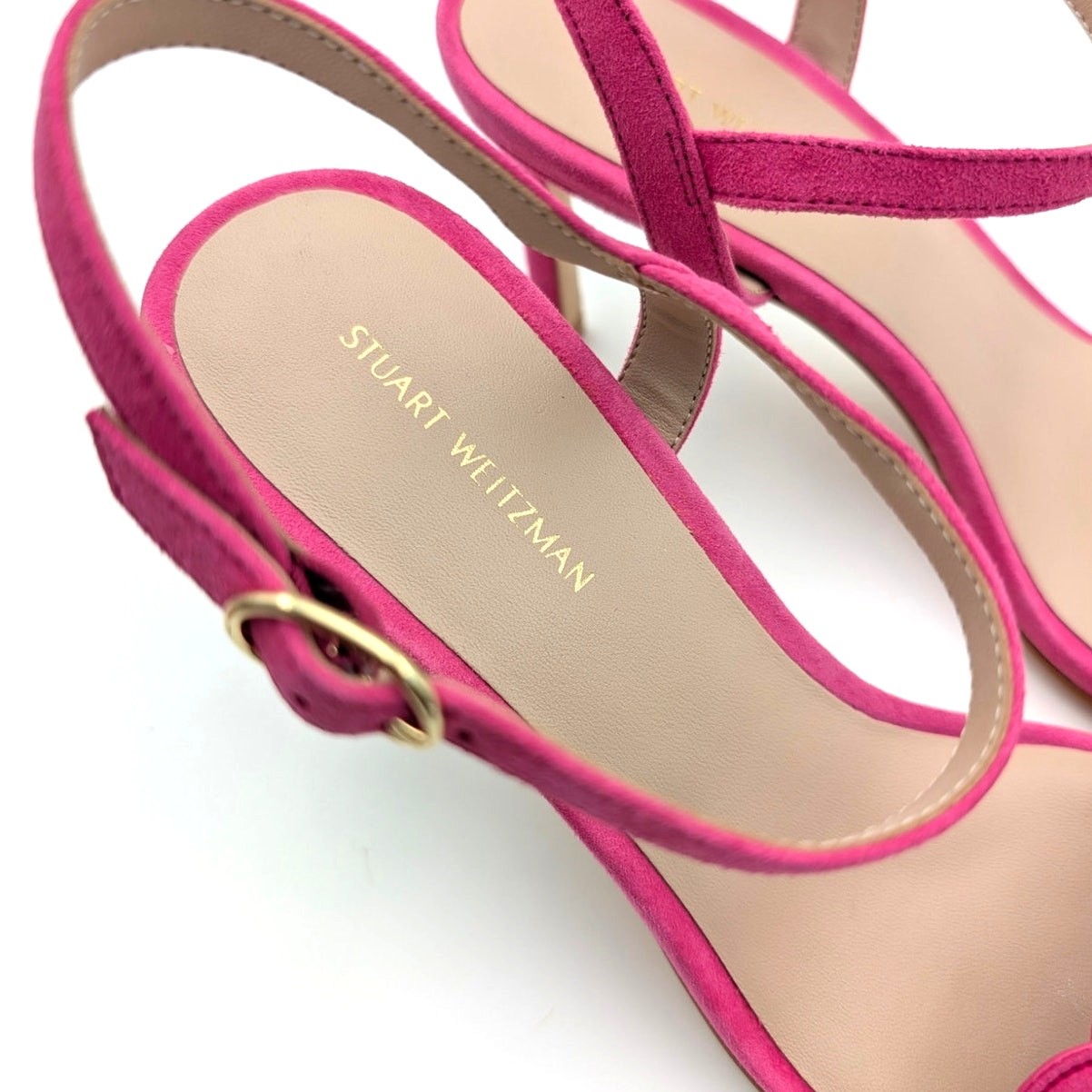 Stuart Weitzman Dancer Twistie 100 Suede Sandal Women’s Pink Size US8 EU38.5