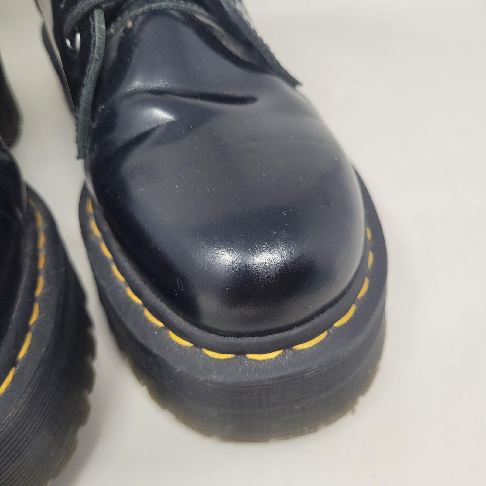 Dr Martens Jadon Boots Womens 8 Black Leather Platform Combat Punk Grunge Skater