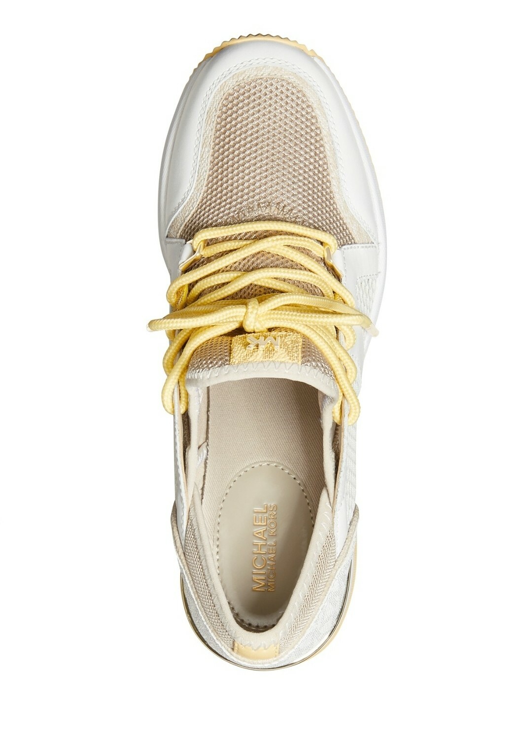 Michael Kors Liv Trainer Small Circular Air Mesh Sneaker Shoes Light Sand Multi
