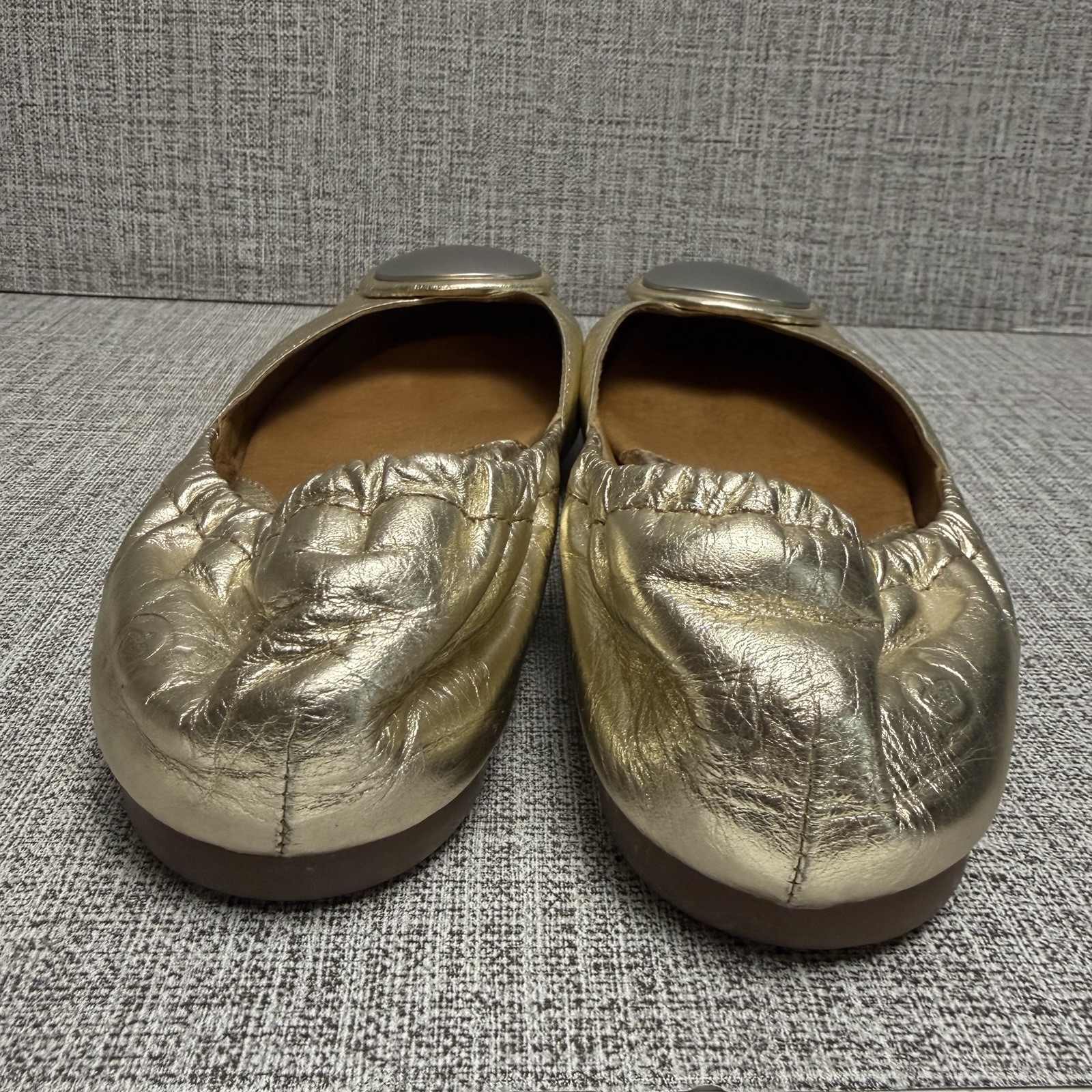 Børn Shoes Women’s Sz 7 (EU 38) Gold Leather Metallic Coquette Ballet Flats