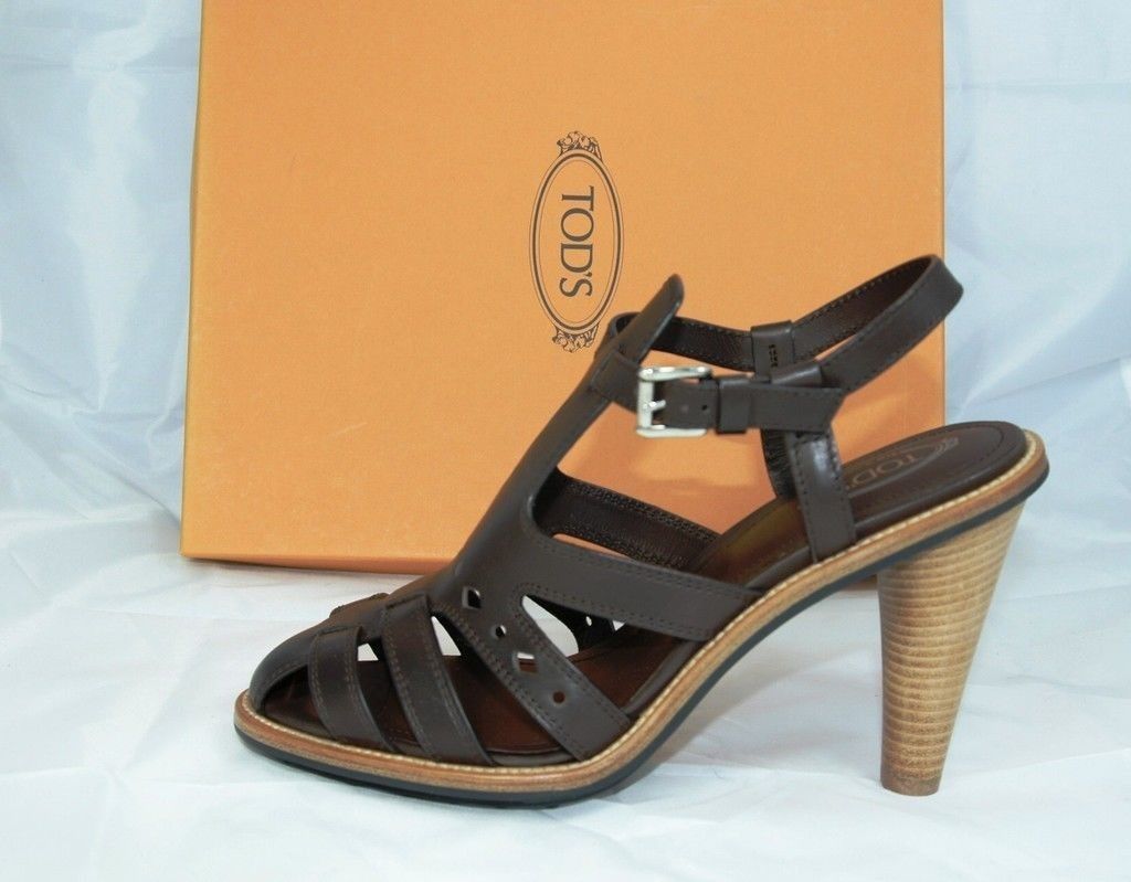 Tods Tod’s EU 40.5 Sandals High Heels Shoes Mokka New Former RRP 430 €
