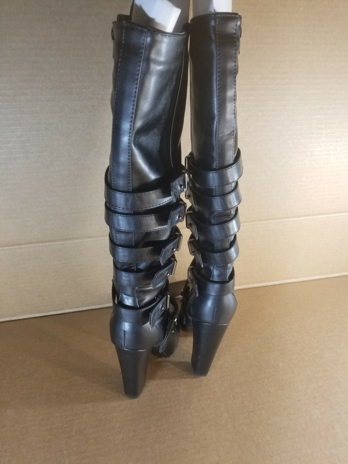 Luxe by JustFab «JF Harley» Biker Heeled Women’s Boots Size 6.5 New in Box Black