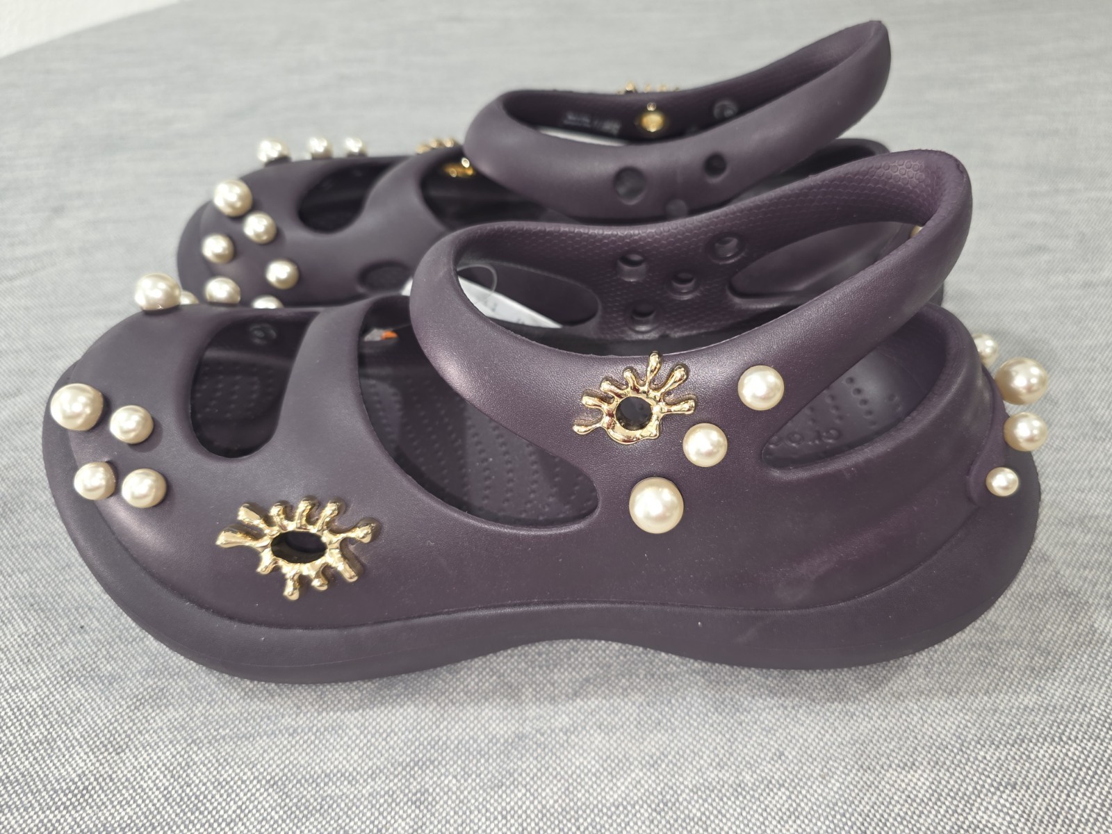 Crocs Phaedra Embelished Purple Platform Shoe Women Size 10