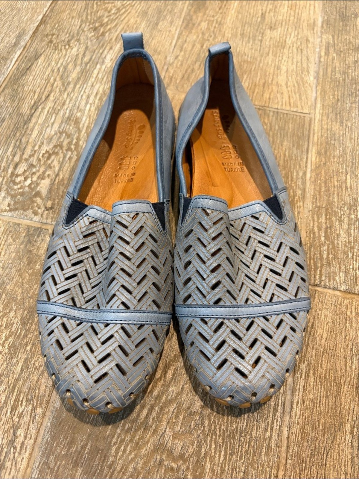 Spring Step Women’s Kapri Woven Slip-On Flats in Light Blue size 40 US 9