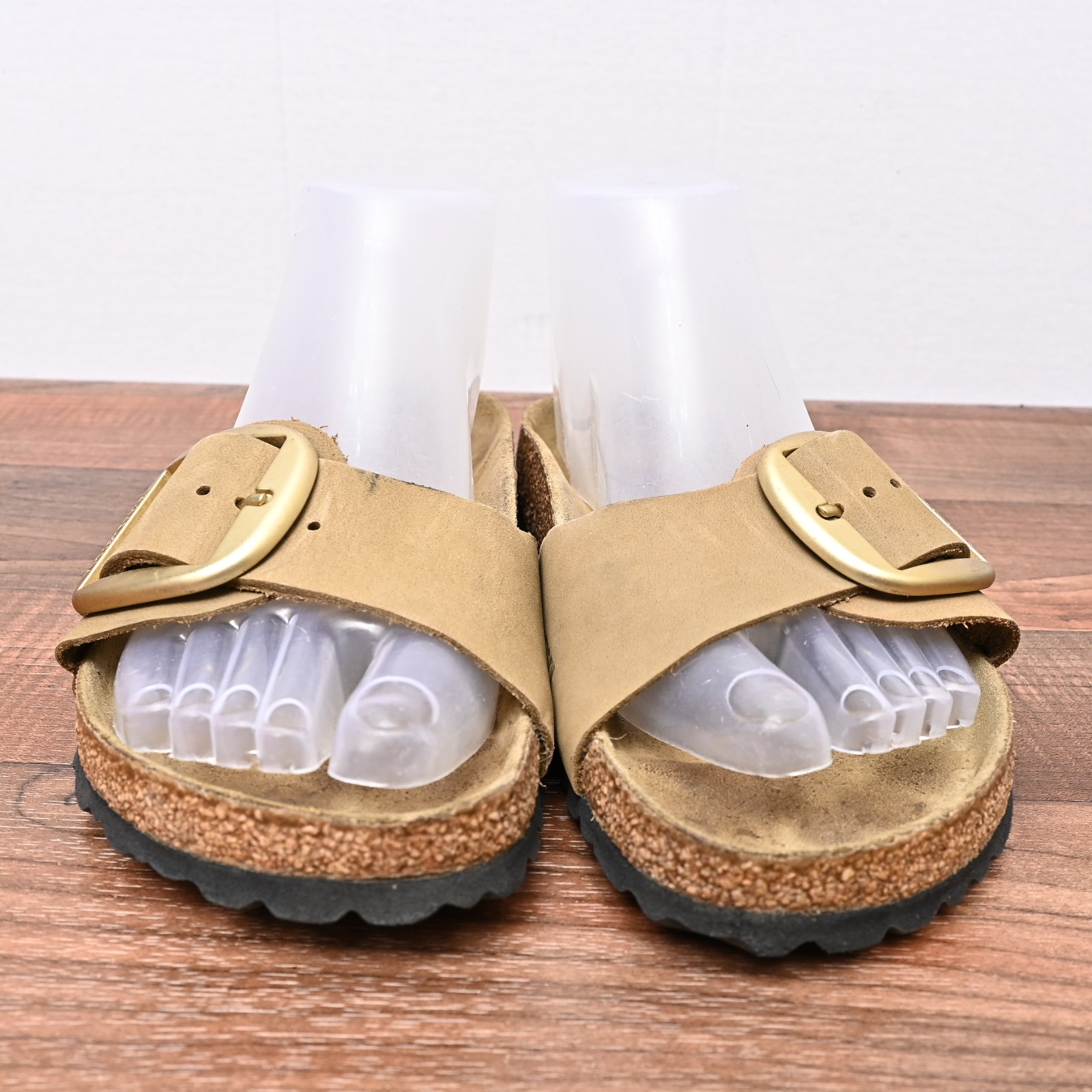 Birkenstock Madrid Big Buckle Taupe Leather SANDALS Comfort Womens Sz 38 US 7