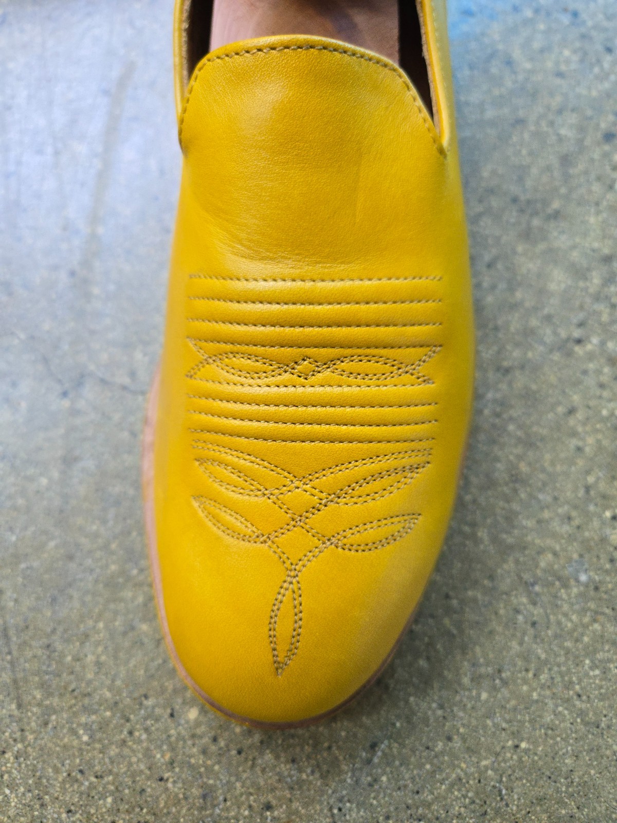 Unmarked Uma Yellow Brogue Loafers Men 5/Women 6.5 Made in Mexico Goodyear Welt
