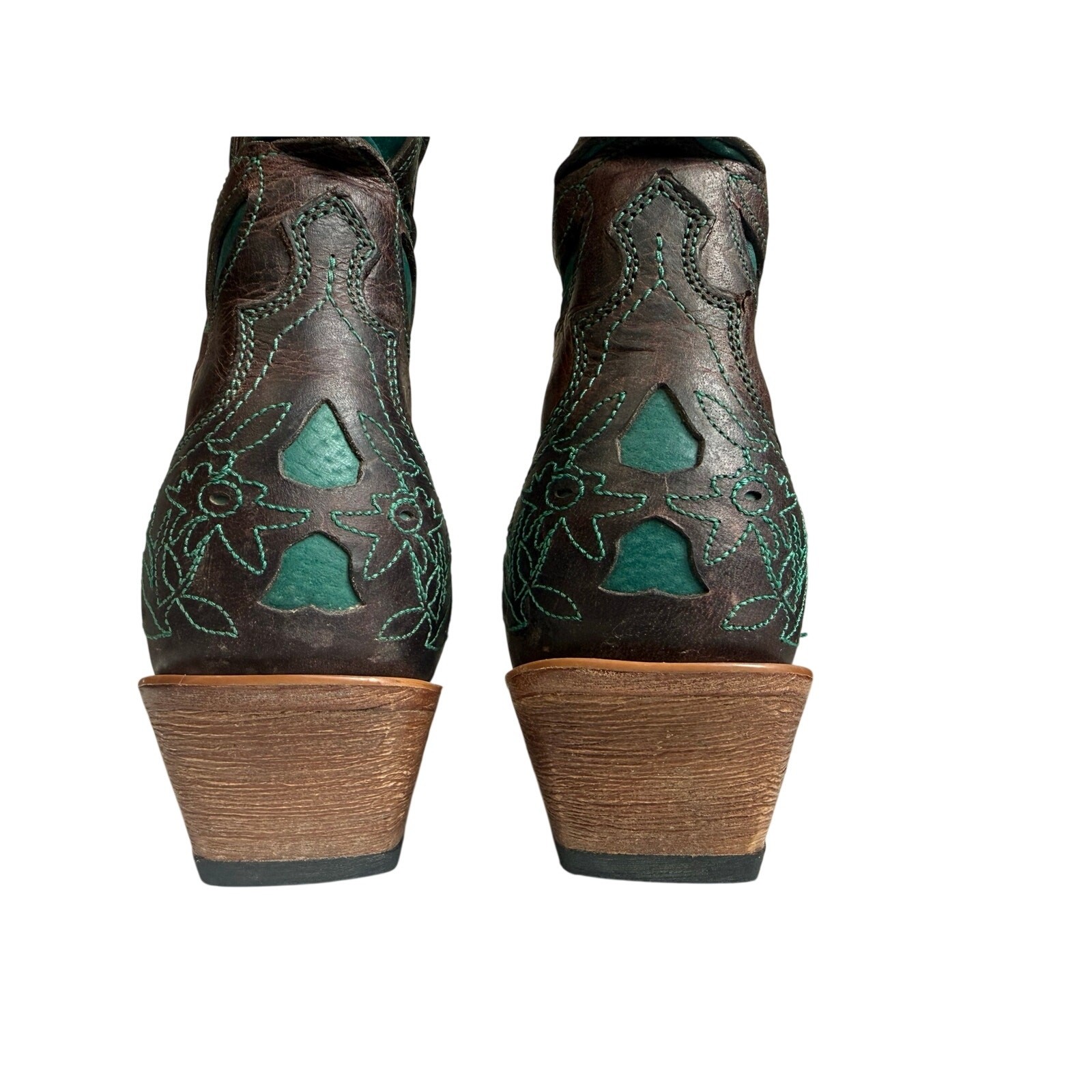 Twisted X Women’s Brown Turquoise Floral Embroidered Western Boots 10B WSO0010
