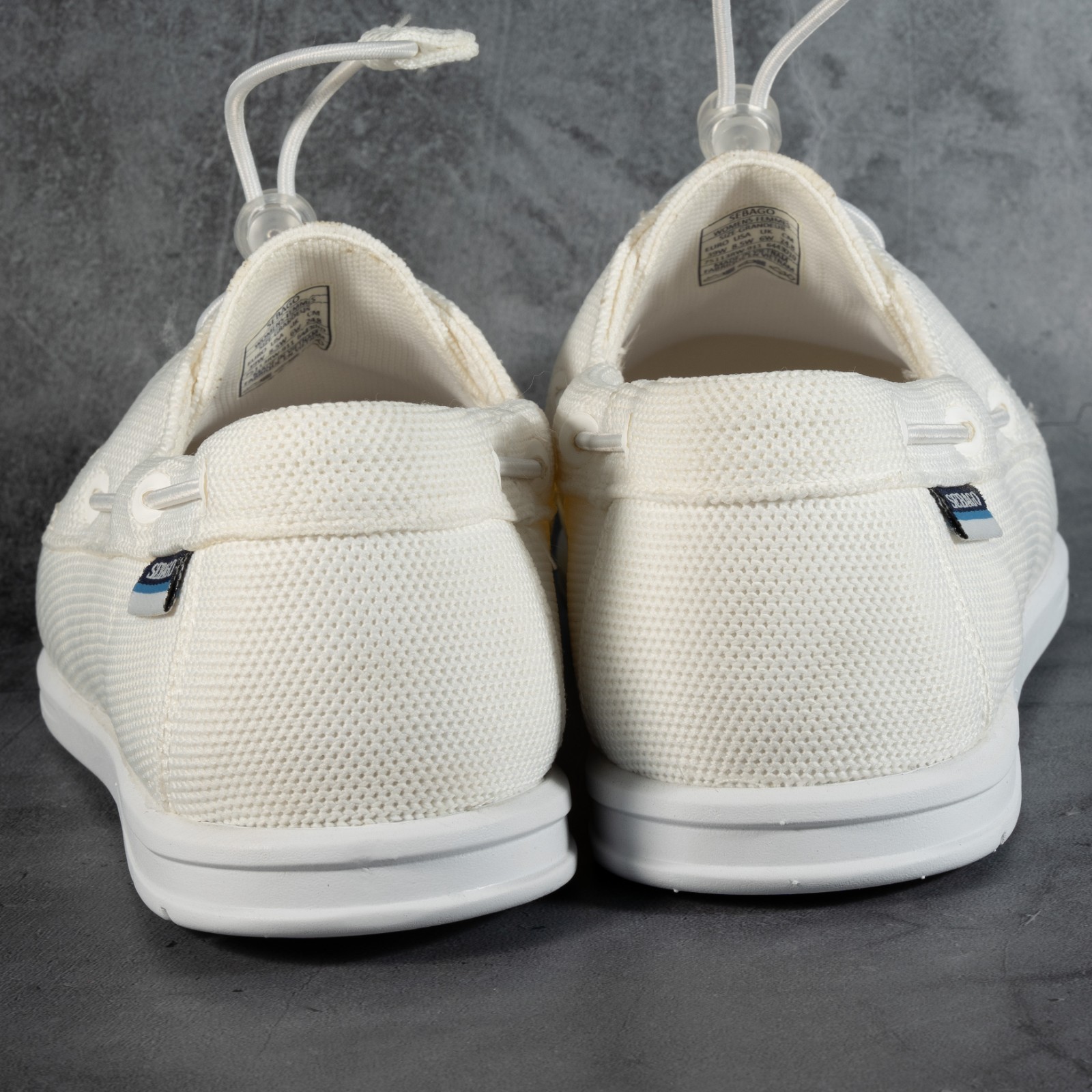 SEBAGO Monterey Textile Boat Shoes Color White Color Womens Size 8.5