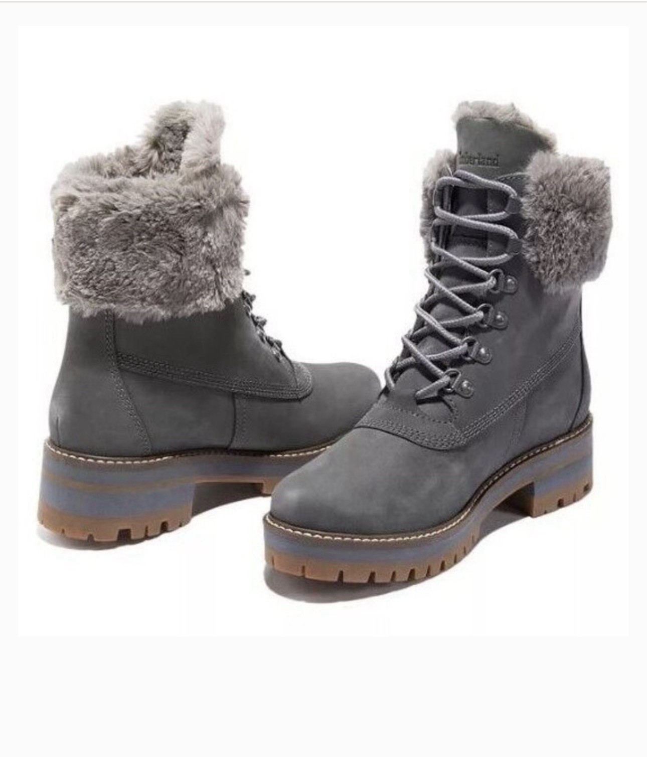 Timberland Courmay Valley 6 In WP Sherling Boot Medium Grey Nubuck Women’s 6.5
