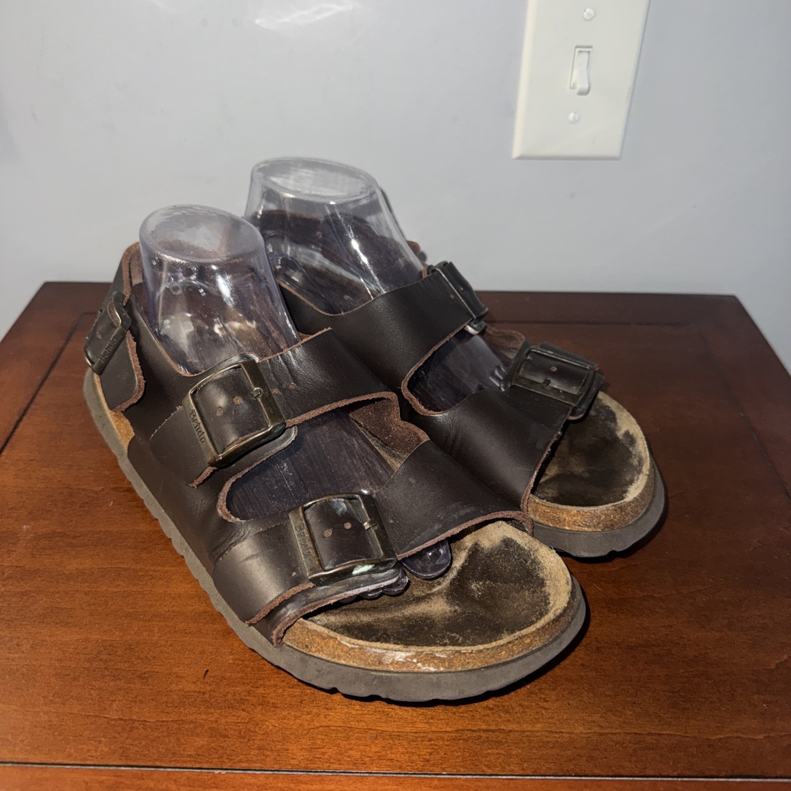 Birkenstock Betulah Milano Brown Leather Buckle Straps Sandals Sz 41 W10 M8