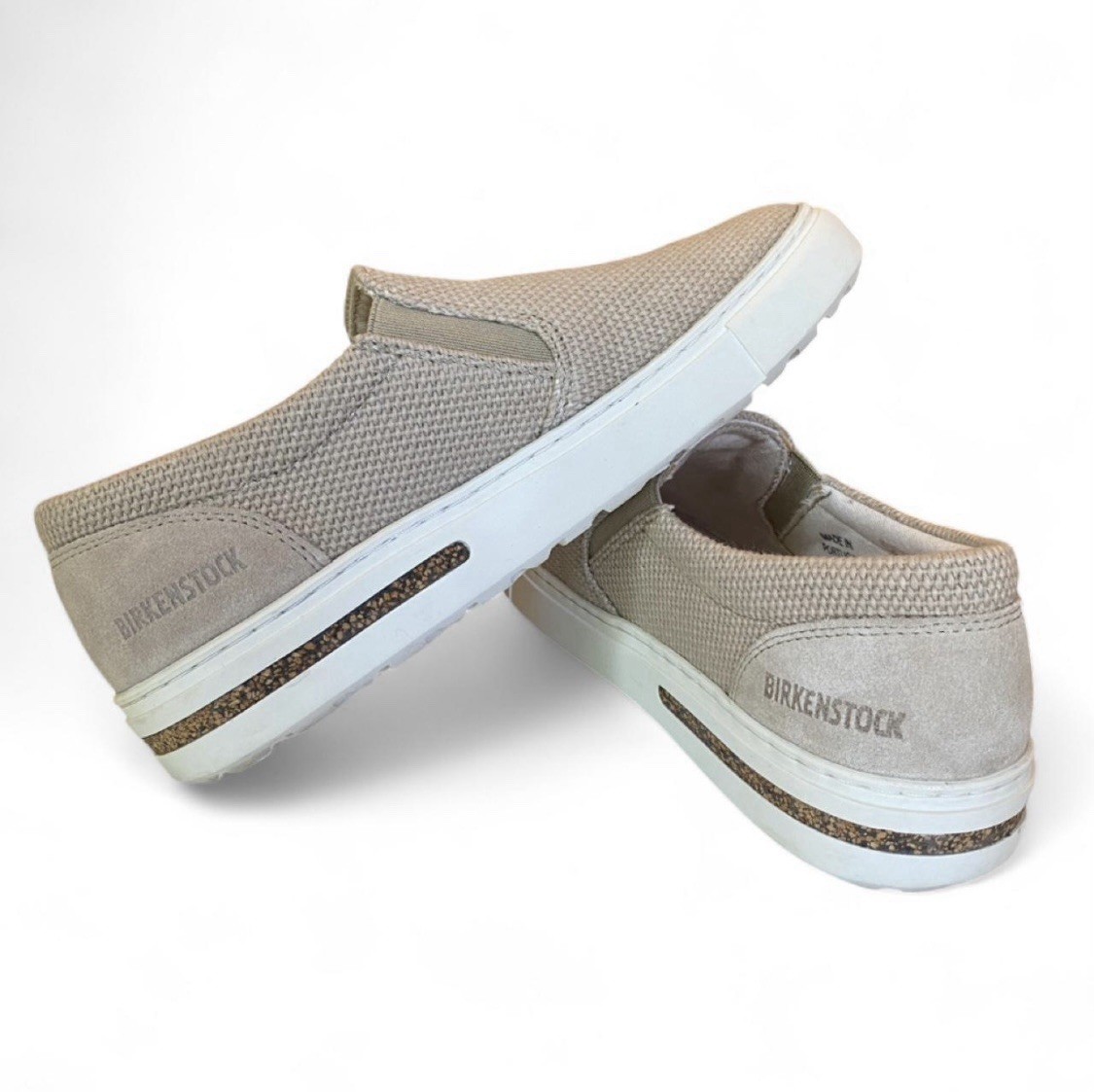 Birkenstock Oswego Canvas Women’s Slip-On Comfort Sneaker Size EU 36 Sandcastle
