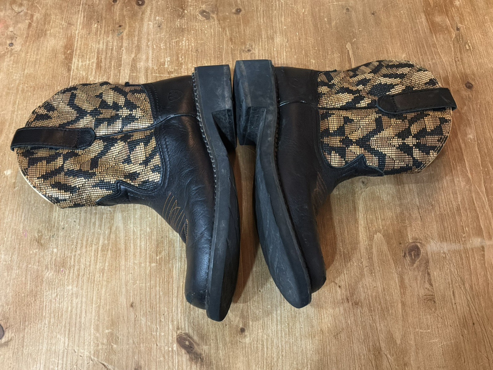 Ariat Fatbaby Western Cowgirl Boots Brown Snakeskin Design Upper 7.5 B Leather