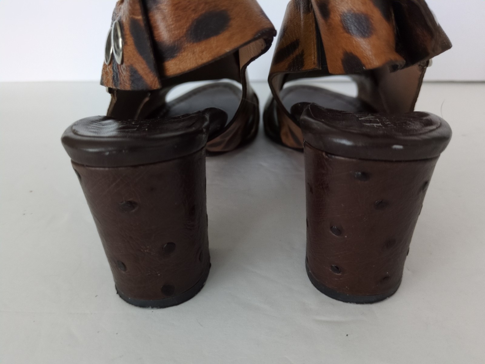 Anyi Lu Athena Expresso/ Brown Leopard/ Peep Toe/ Size 36 US 6 (KS8)