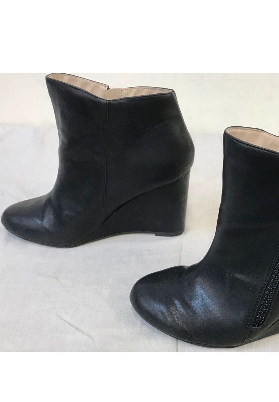 Torrid Black Side Zip Wedge Ankle Booties