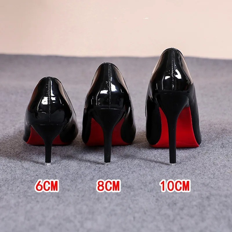 Sexy Red Bottom Women High Heels Classic Ladies Pumps Autumn Leather Dress Heel