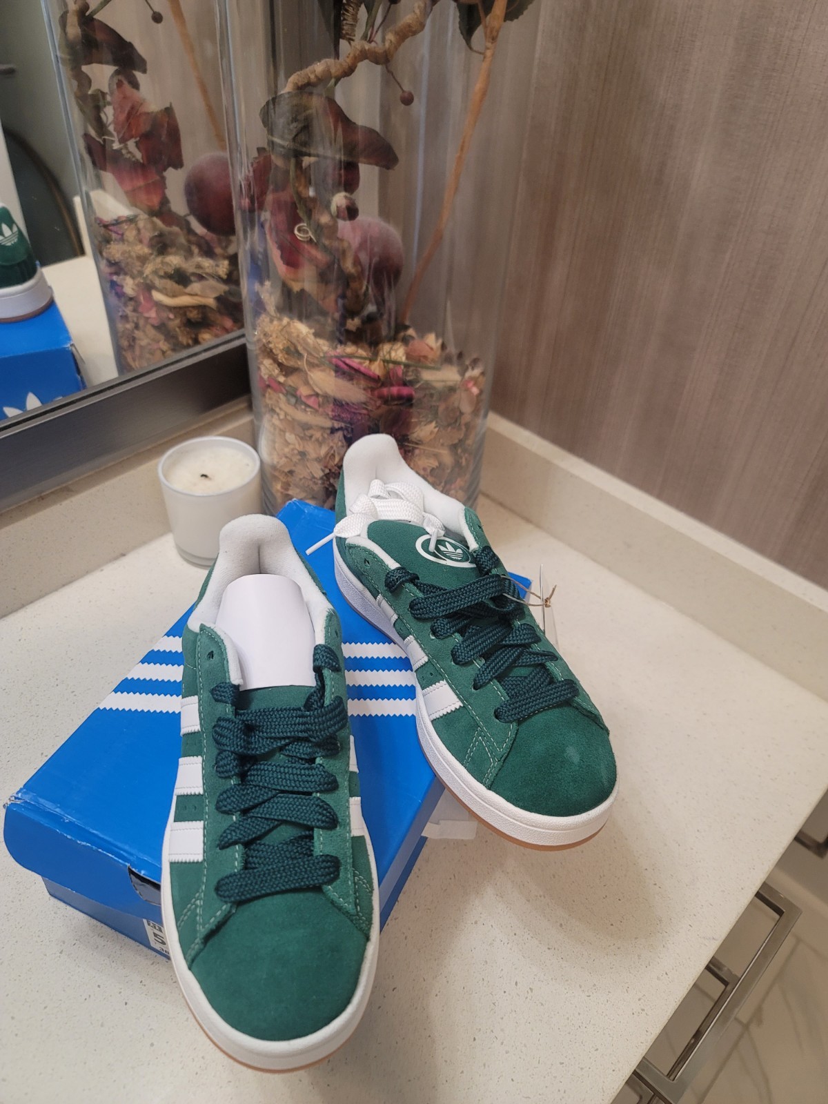 adidas Campus 00s Sneakers Low Top Lace Up Green/White Suede New NIB Sz 5.5