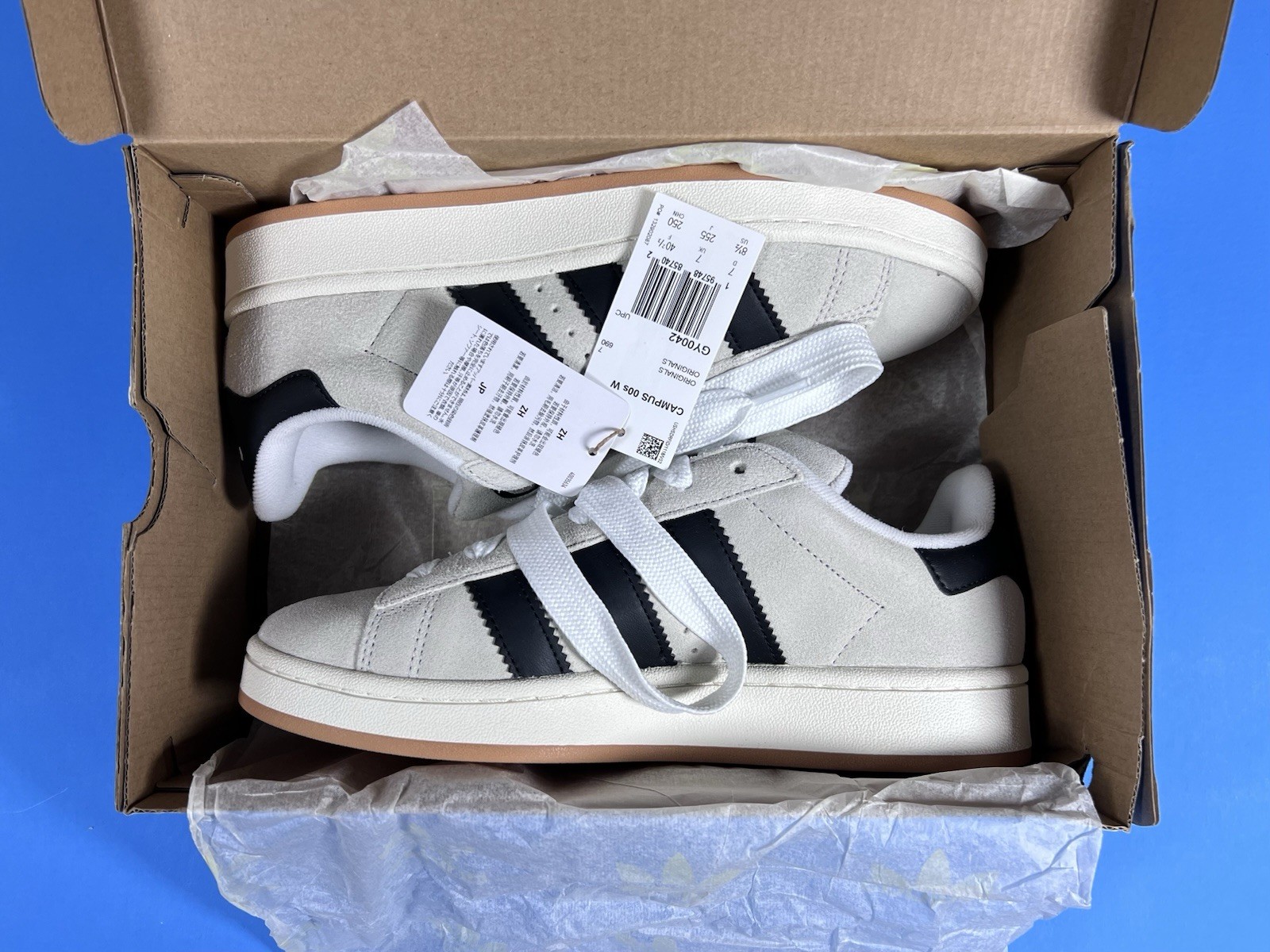 Adidas Campus 00s W Crystal White Core Black GY0042 Women 8.5 Unisex NIB Tags