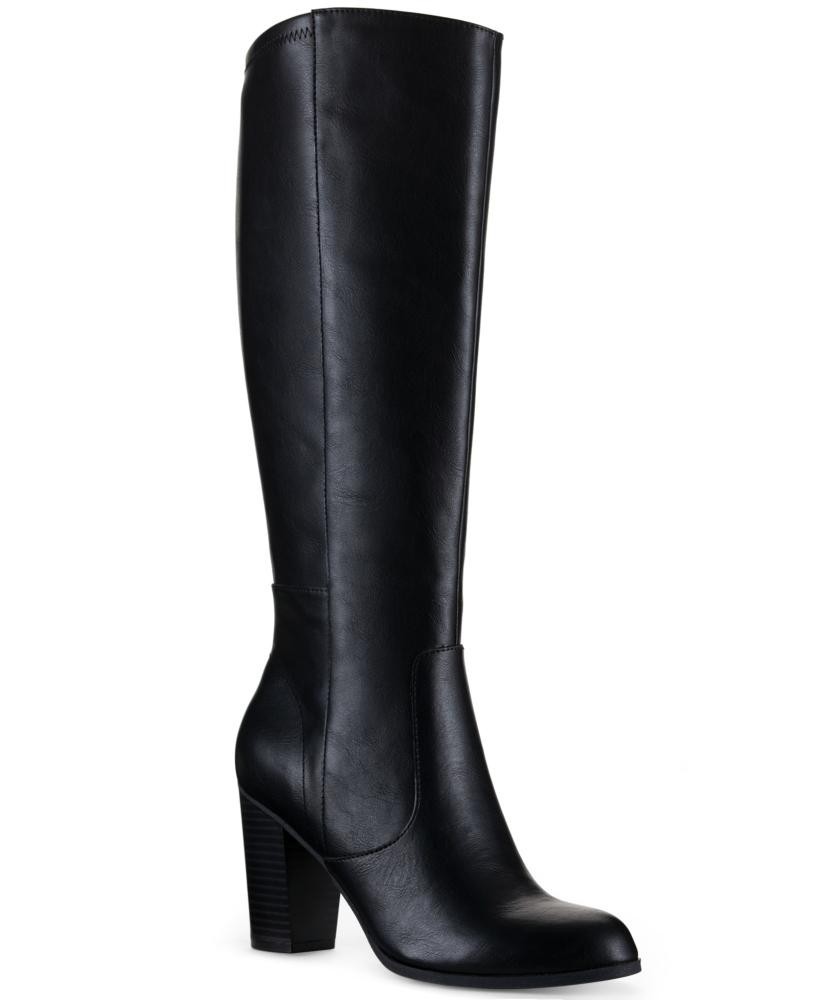 Style Co Women’s Addyy Mid-Calf Boots Round Toe Block Heel Memory Foam S63