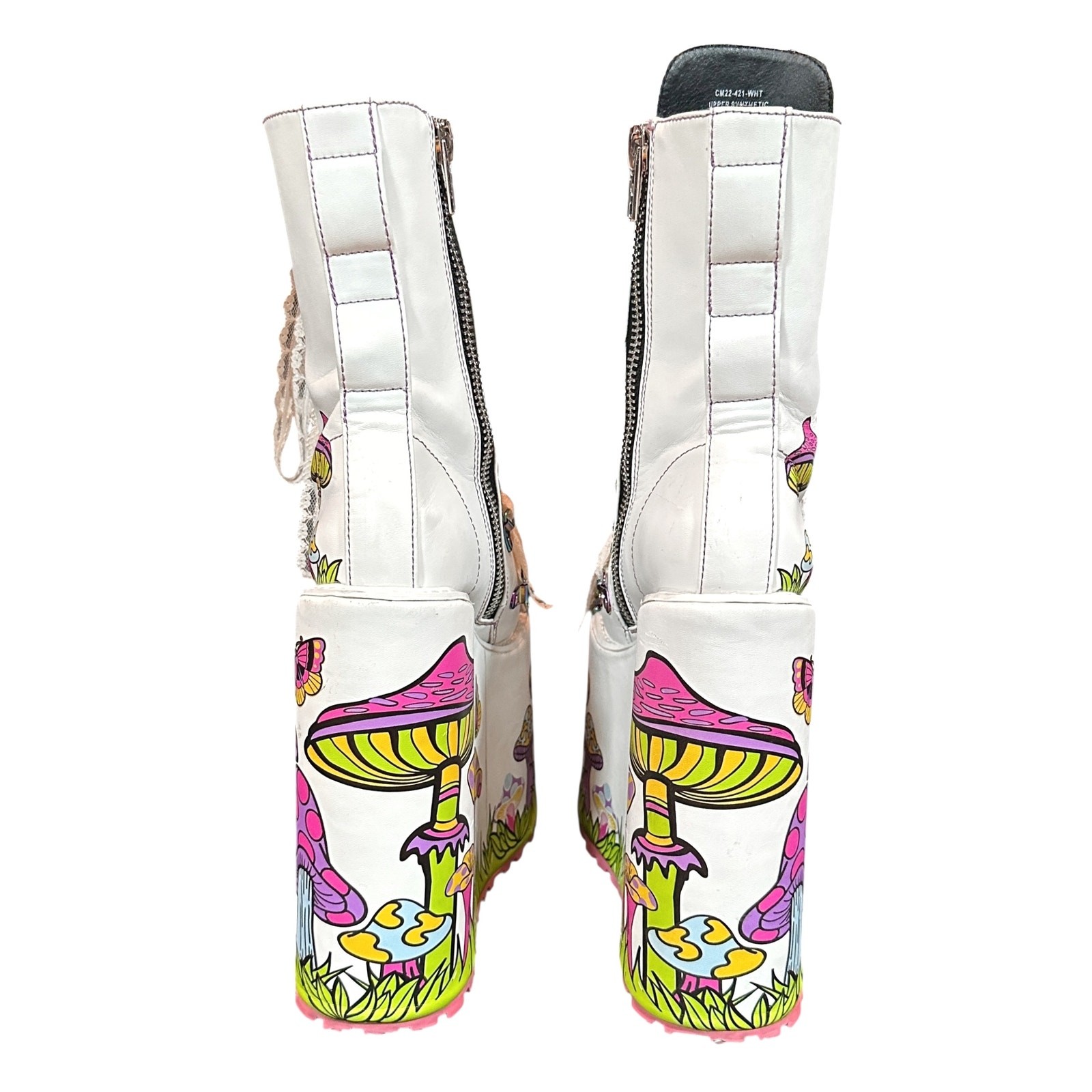 Current Mood Psychedelic Fairytale Double Stack Traitor Boots – White – 6M