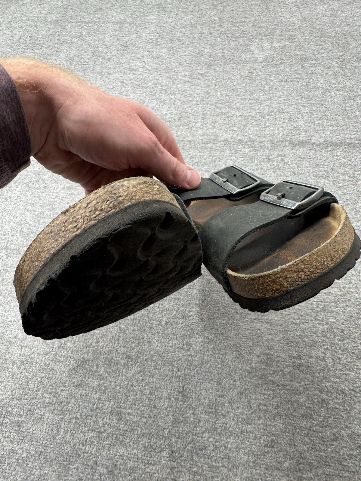 Birkenstock Arizona Soft Footbed Black Suede Leather Sandals 38 Woman’s 8