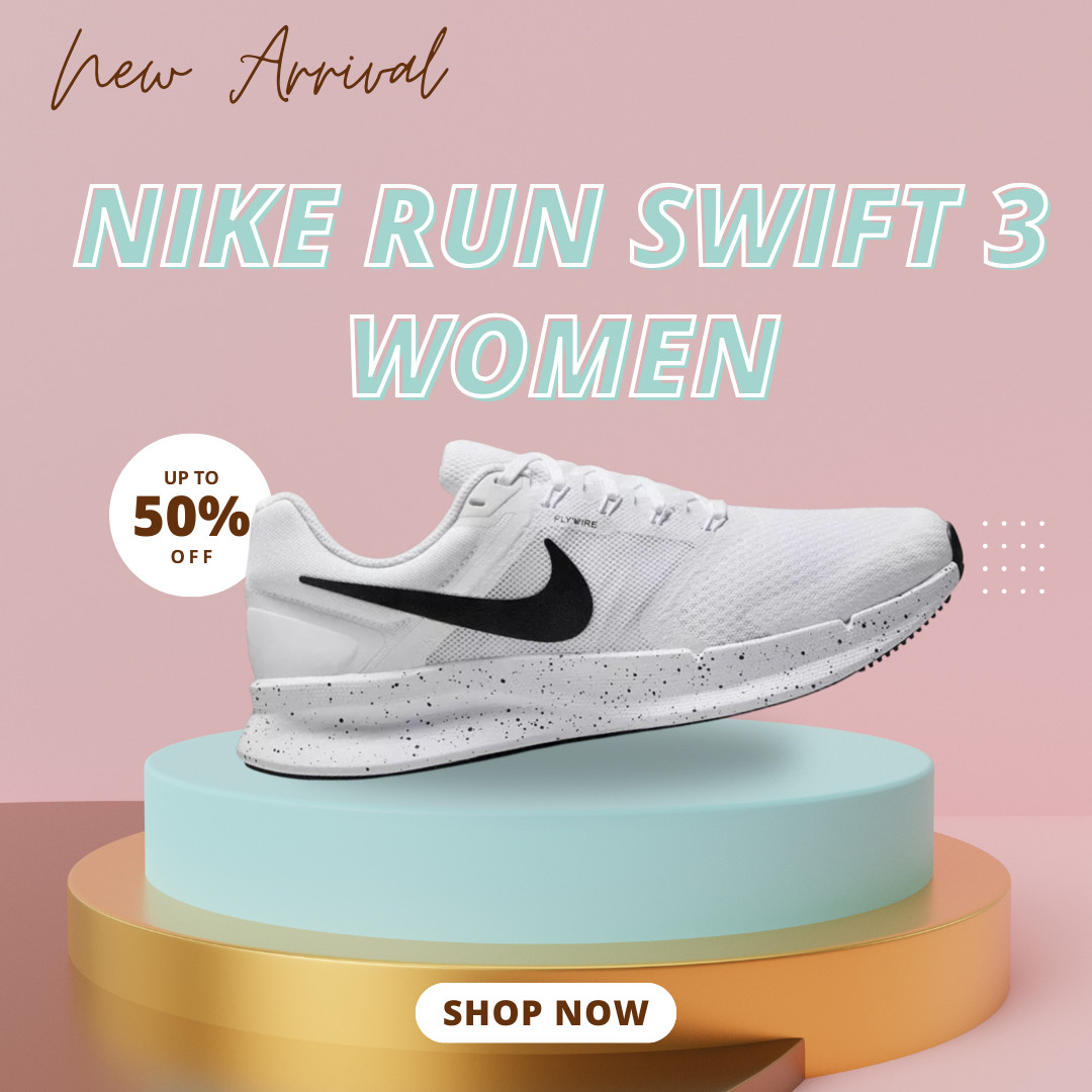 Nike Women’s Run Swift 3 Running Shoes Black White Lightweight Athletic Sneakers