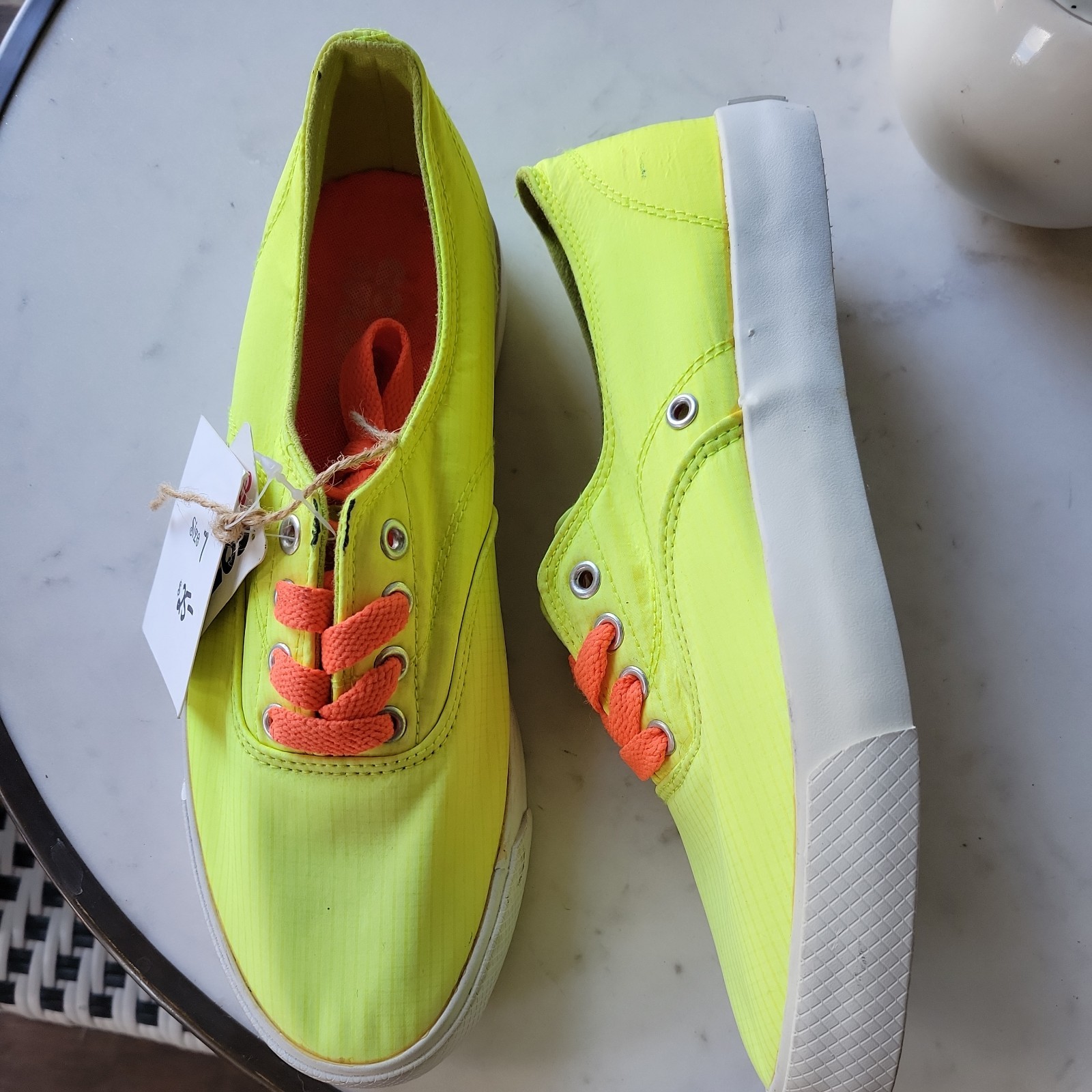 Gotta Flirt Neon Lime & Orange Tide Athletic Shoes Woman’s Sneakers