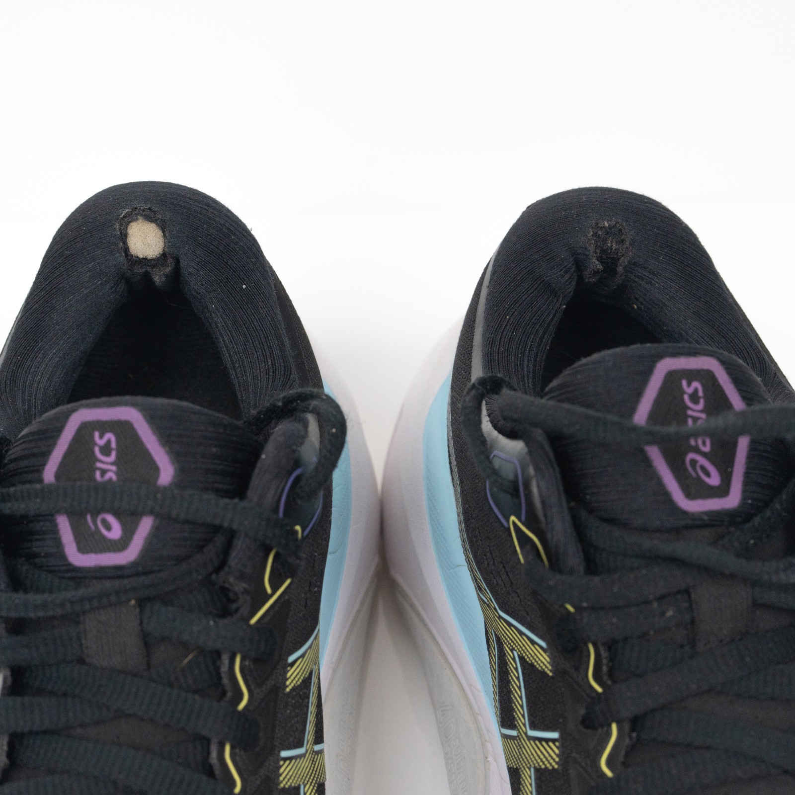 Asics Gel Kayano 30 Black Blue Glow Yellow Women Size 8.5