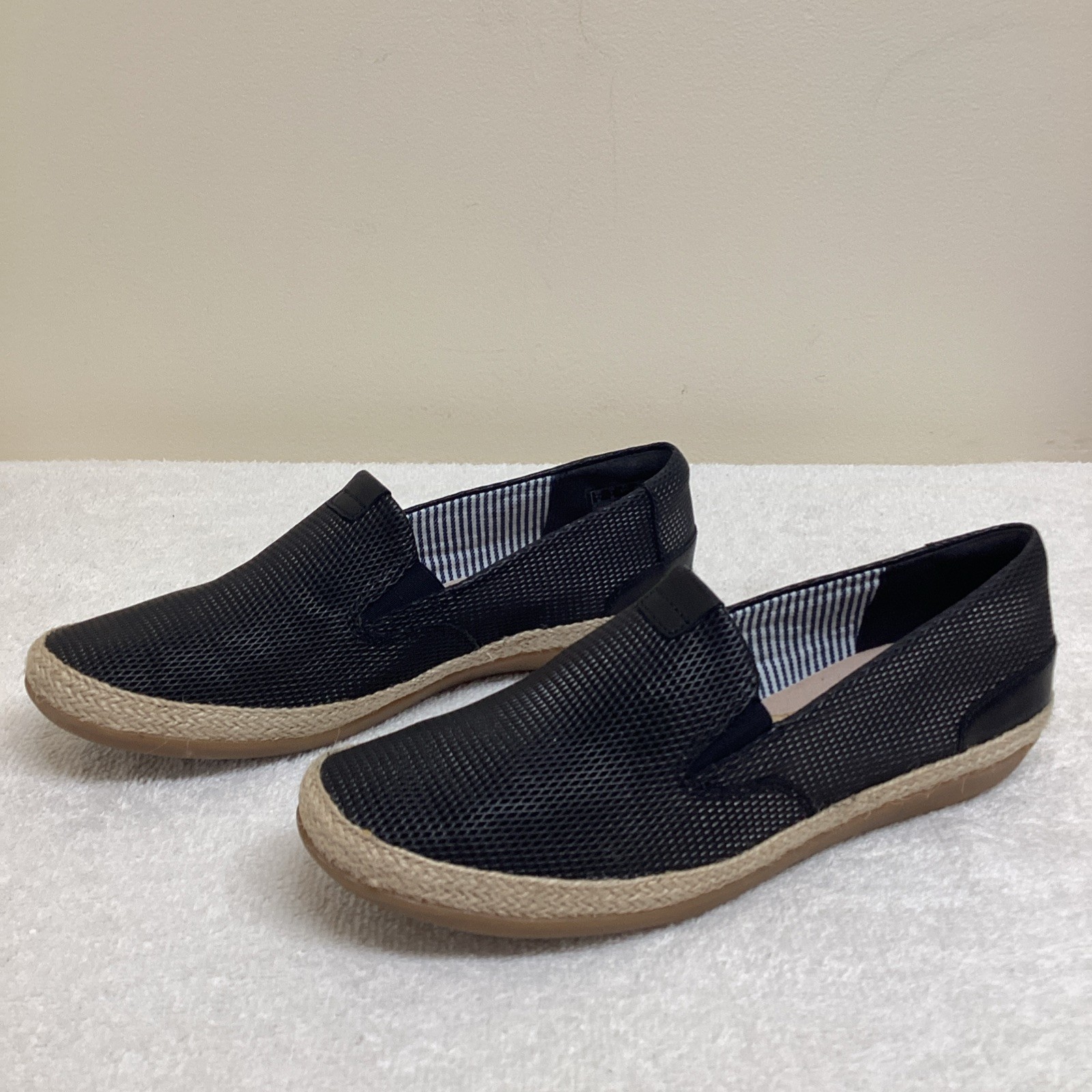 Clarks Collection Women’s Danelly Iris Espadrille Slip-on Flats In Black Size 7M