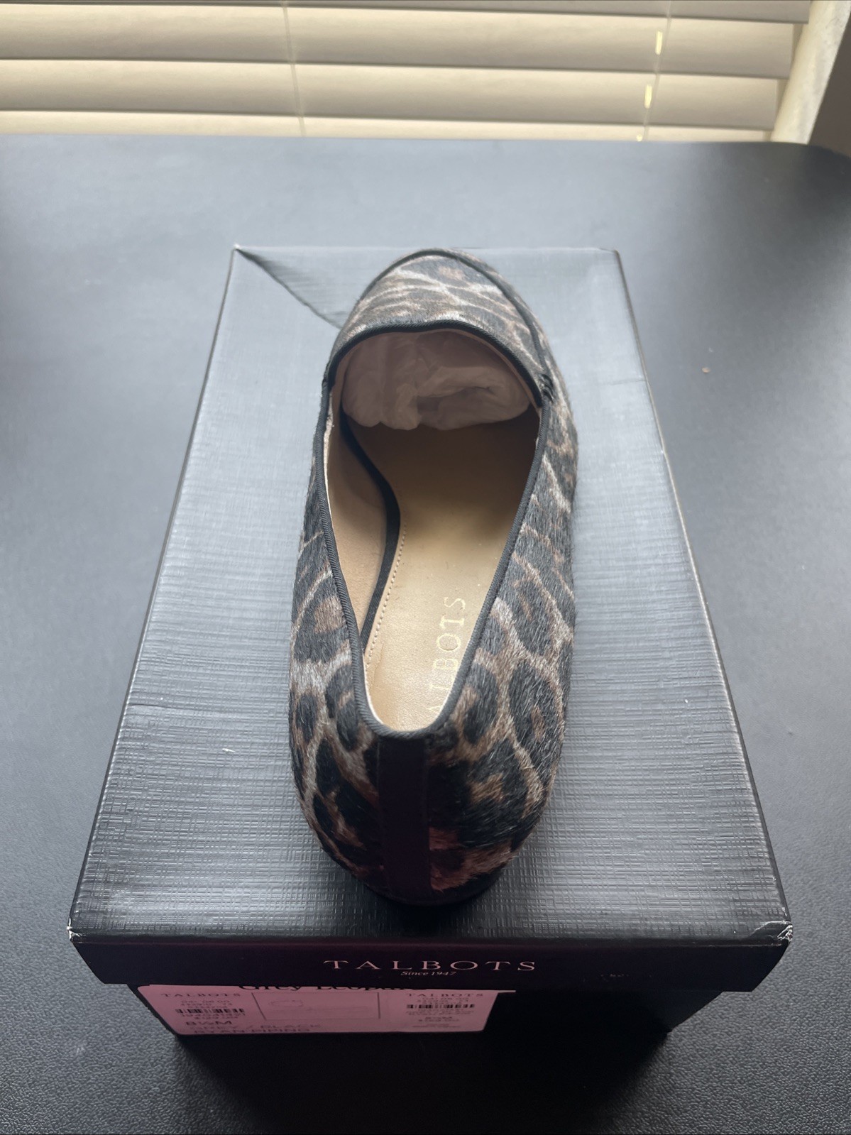 Talbots Grey Leopard Ryan Piping 8.5