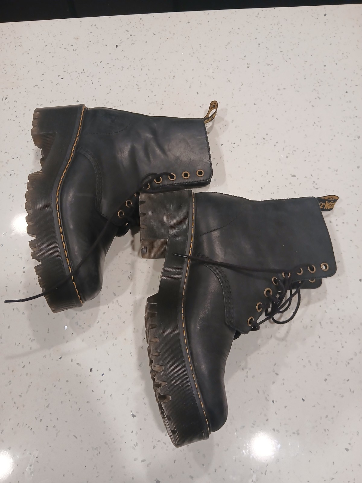 Dr. Martens Jadon Platform Leather Women’s Boot – Black Sz 8