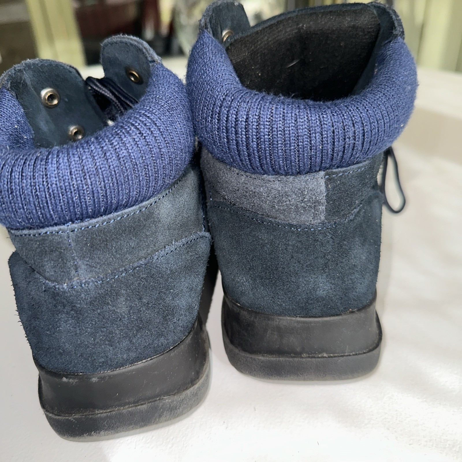 Wanderlust Blue Suede Ankle Hiking Snow Ladies Boots 8.5
