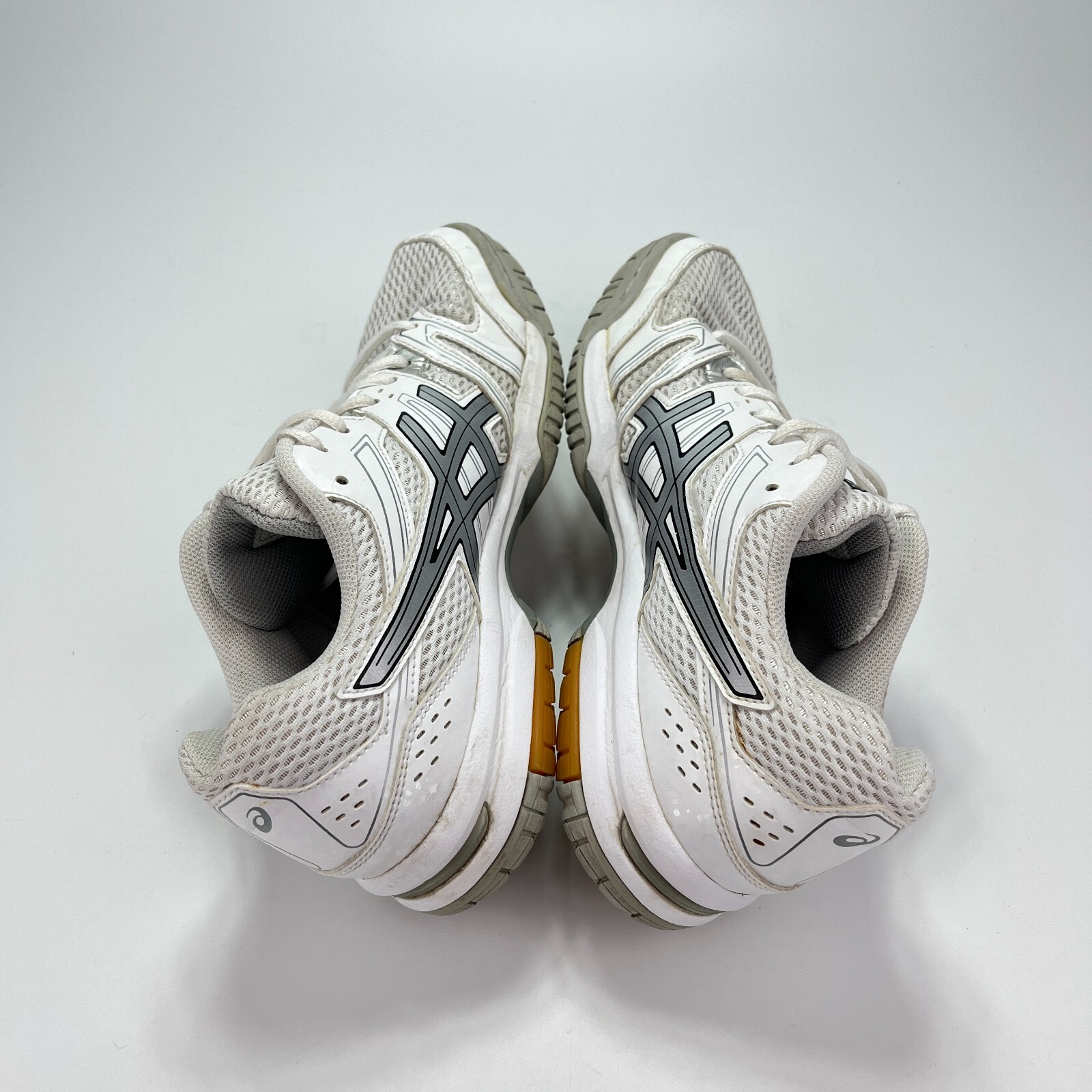 Asics Gel Rocket 7 White Silver Athletic Volleyball Tennis Shoes Women Size 8.5