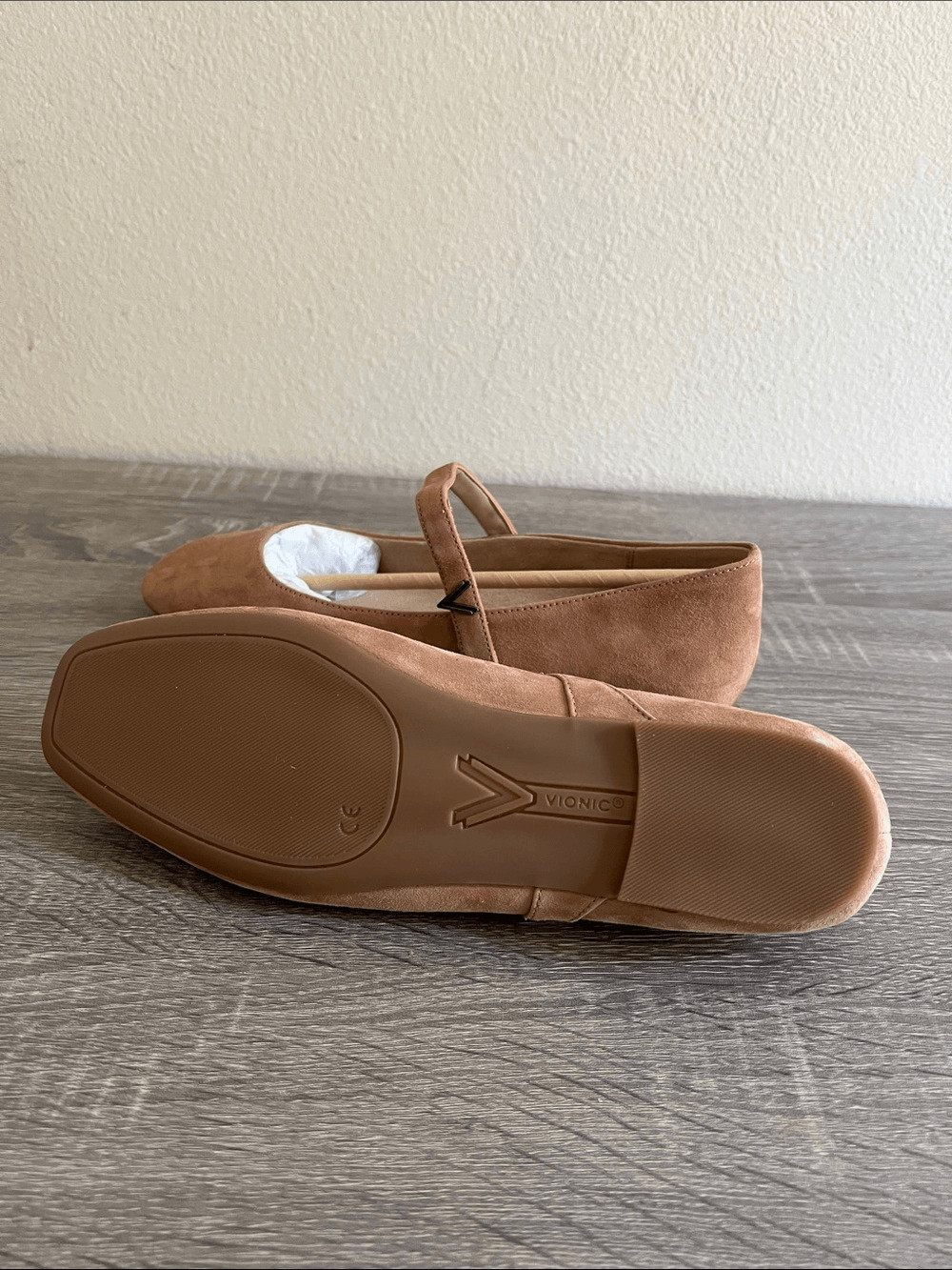 Vionic Alameda Mary Jane Flats Womens Blush Suede Square Toe Comfort Shoes 9.5