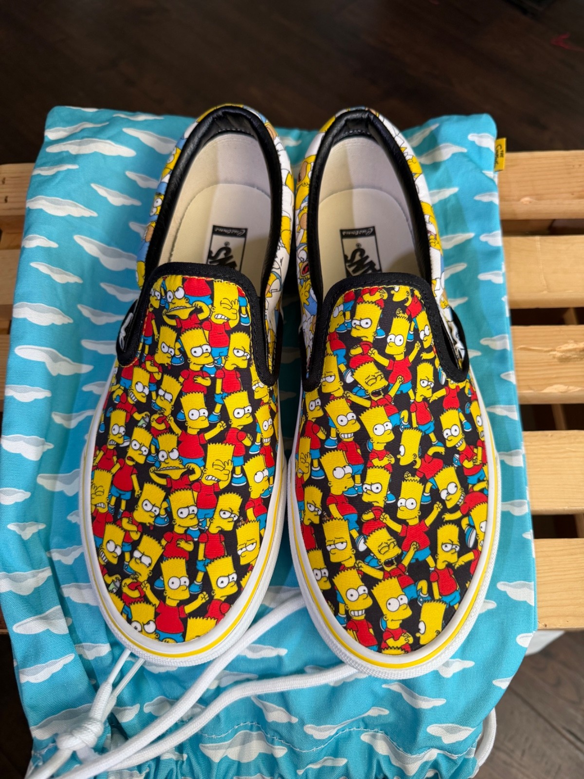 The Simpsons x Vans Customs Classic Slip-On w/ Bart and Homer Simpson 9 M/10.5 W