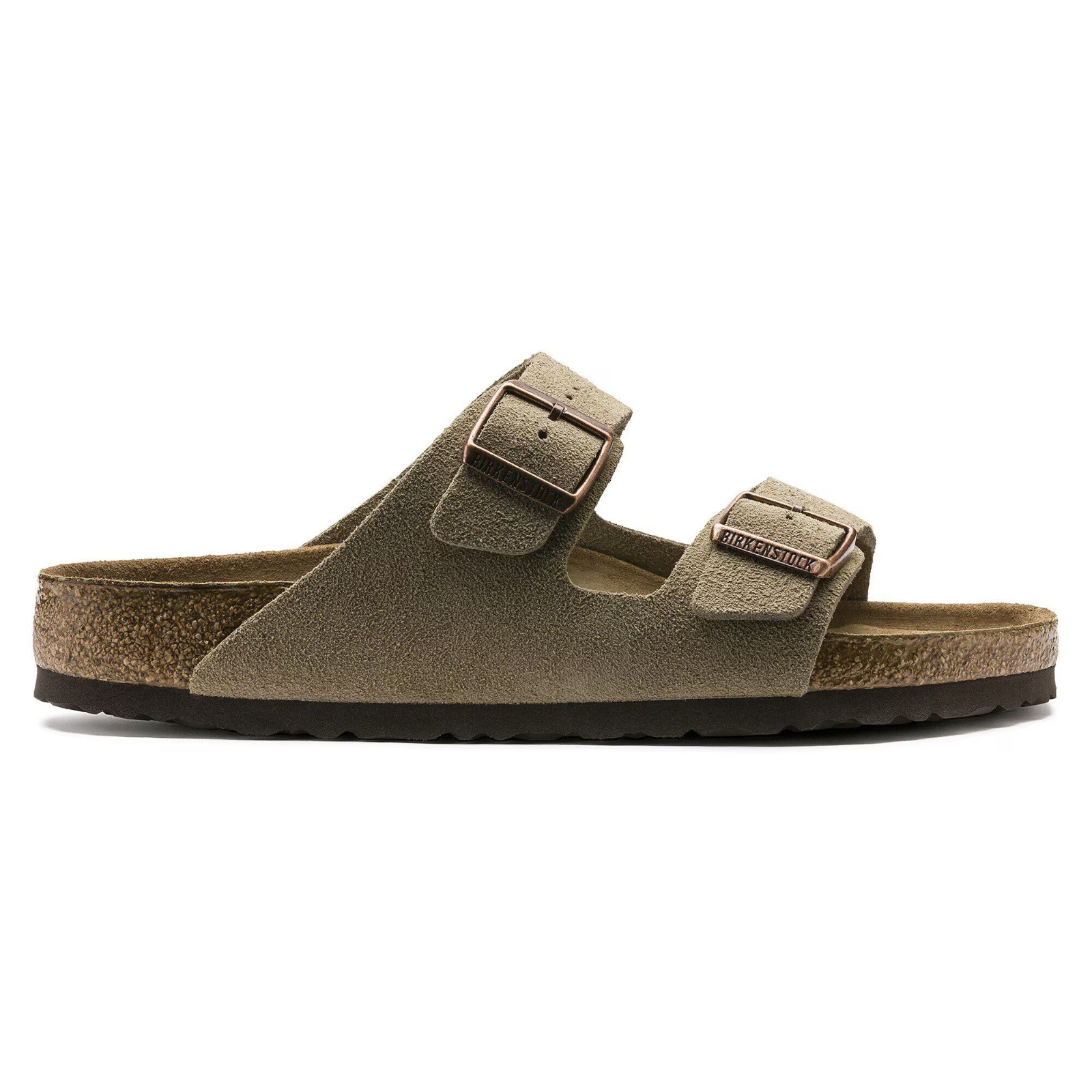 Birkenstock Arizona Soft Footbed Suede Leather Sandals Mink Mocha Taupe Black