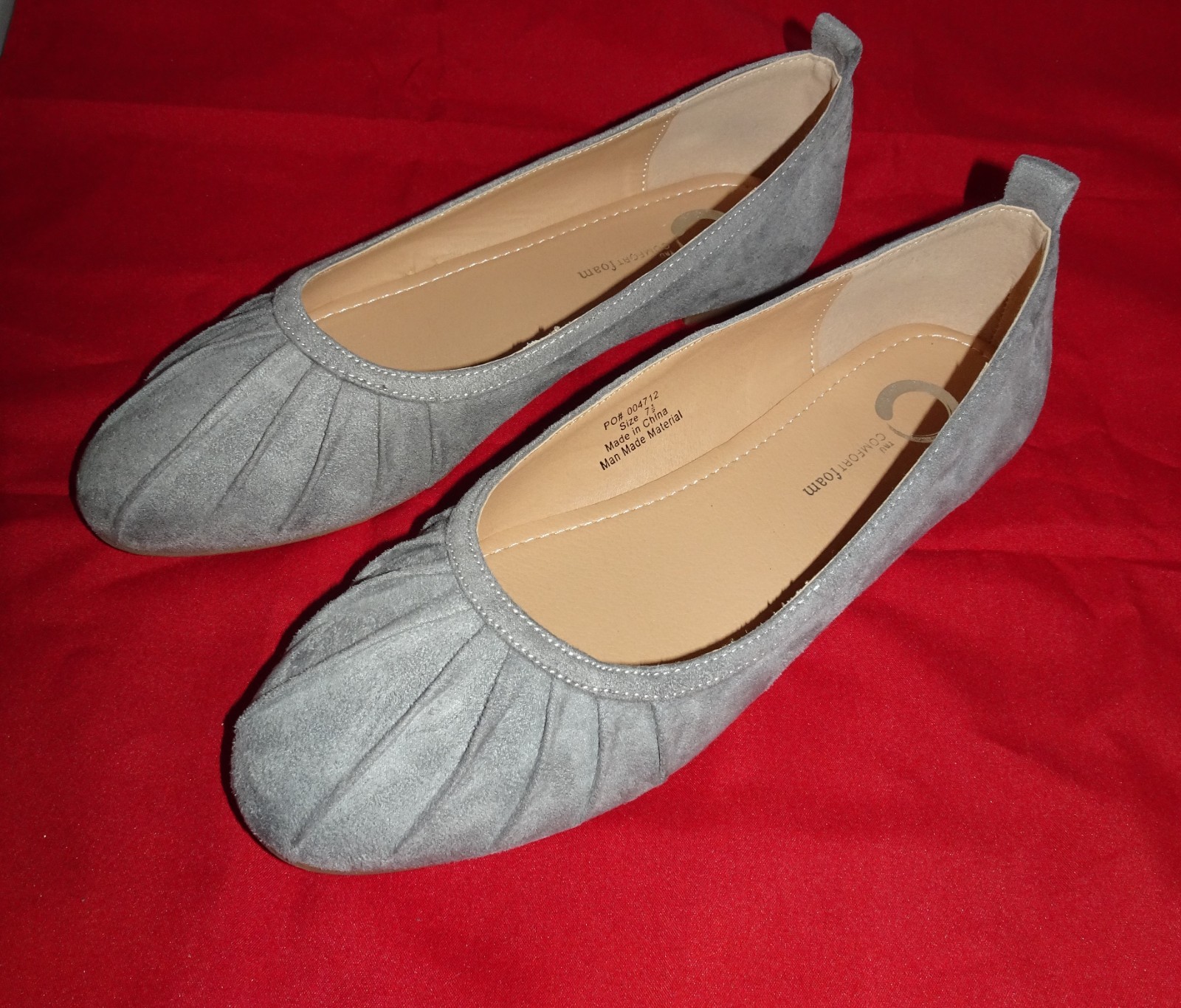 TRU Comfort Foam Women’s Grey Tannya Faux Suede Ballet Flats Size 7.5 NEW